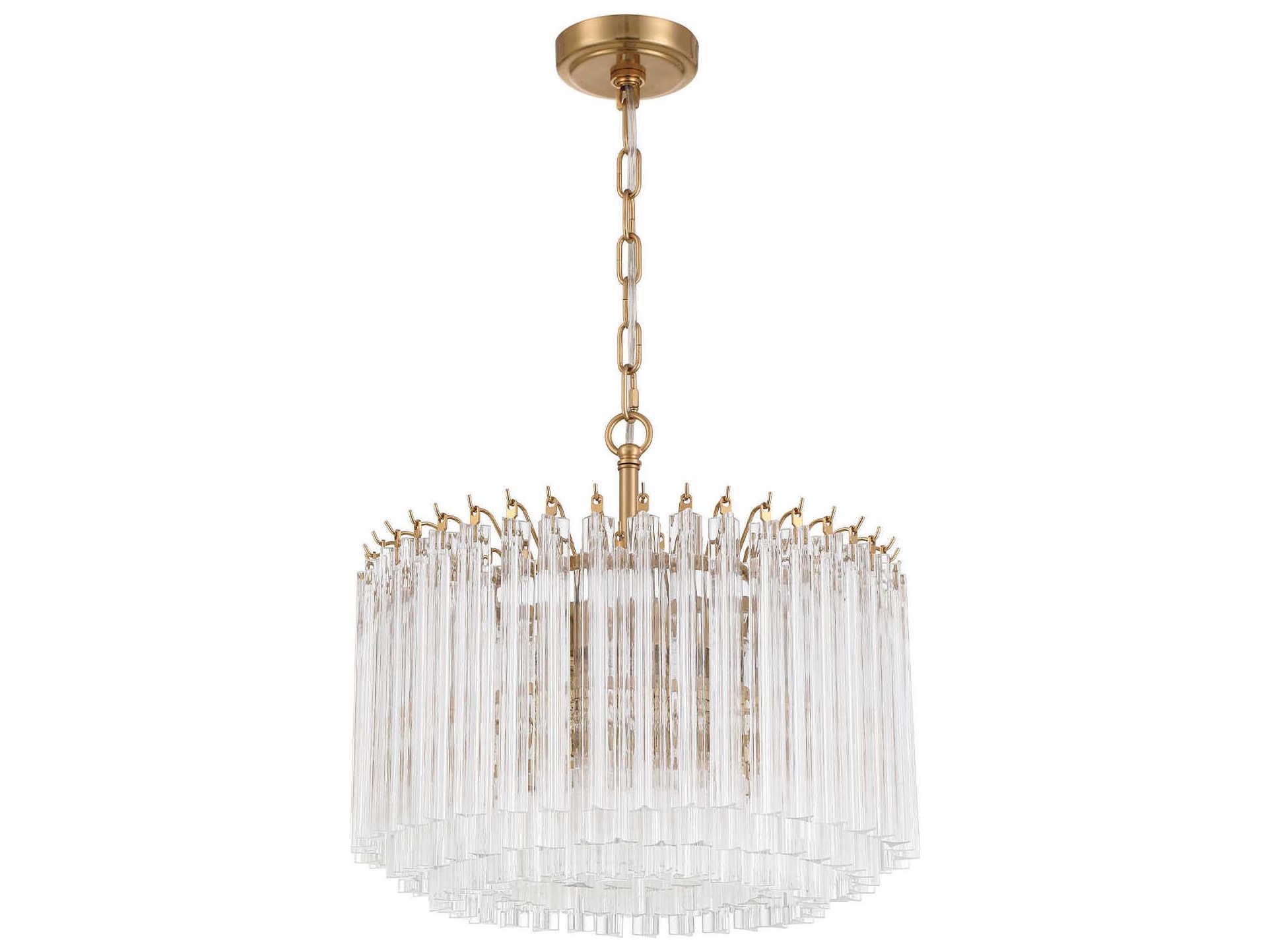 Crystorama Lofton 5-Light Aged Brass Candelabra Chandelier