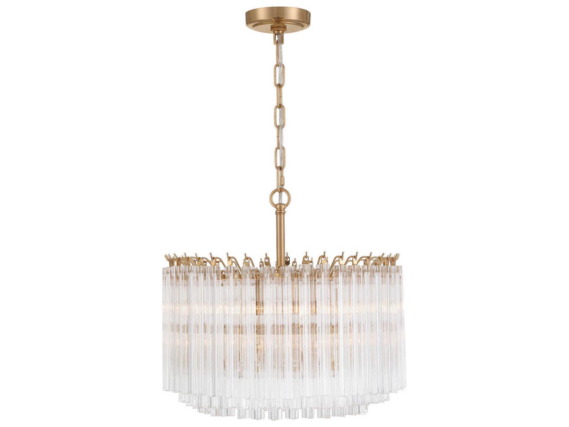 Crystorama Lofton 5-Light Aged Brass Candelabra Chandelier