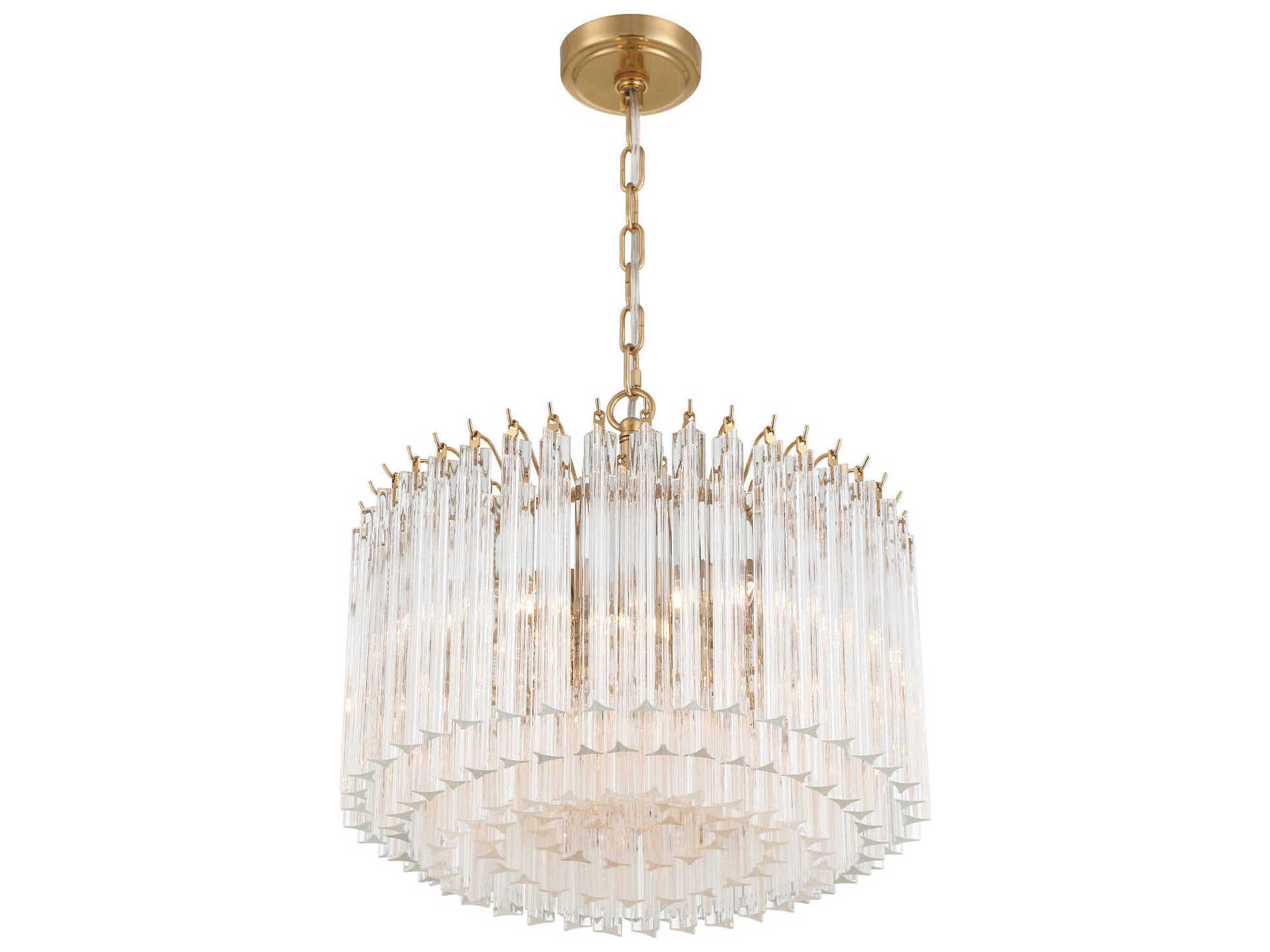 Crystorama Lofton 5-Light Aged Brass Candelabra Chandelier