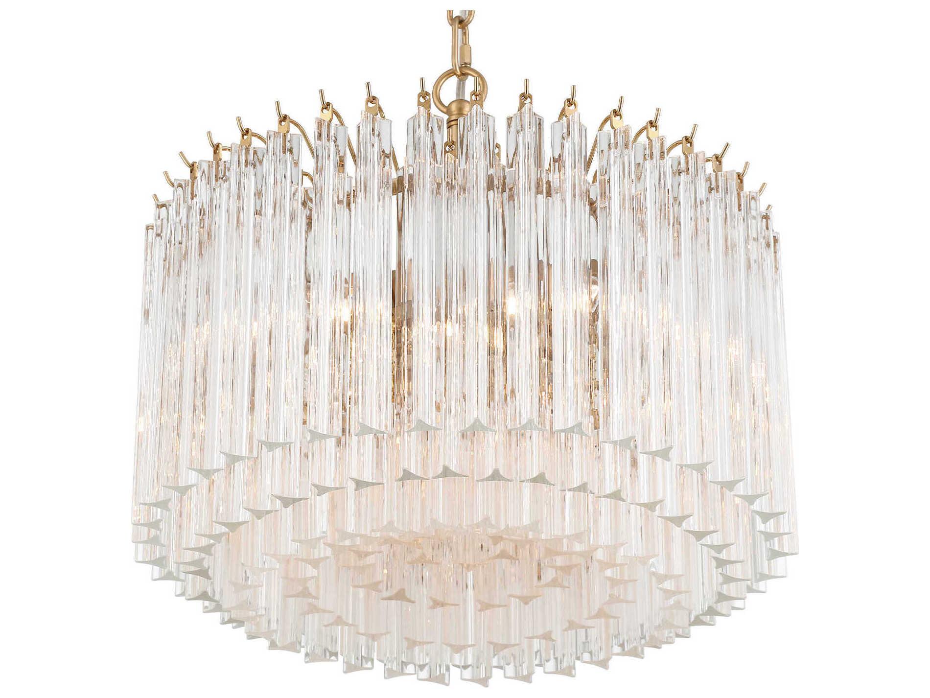 Crystorama Lofton 5-Light Aged Brass Candelabra Chandelier