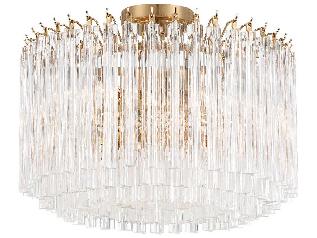 Crystorama Lofton 5-Light Aged Brass Semi Flush Mount