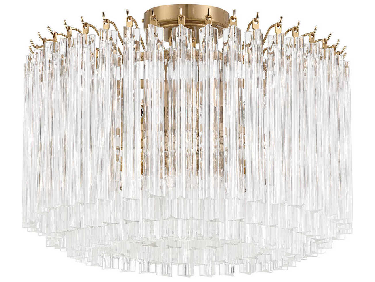 Crystorama Lofton 5-Light Aged Brass Semi Flush Mount