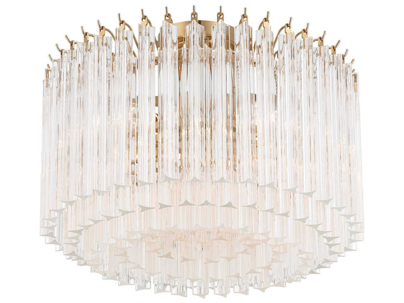 Crystorama Lofton 5-Light Aged Brass Semi Flush Mount