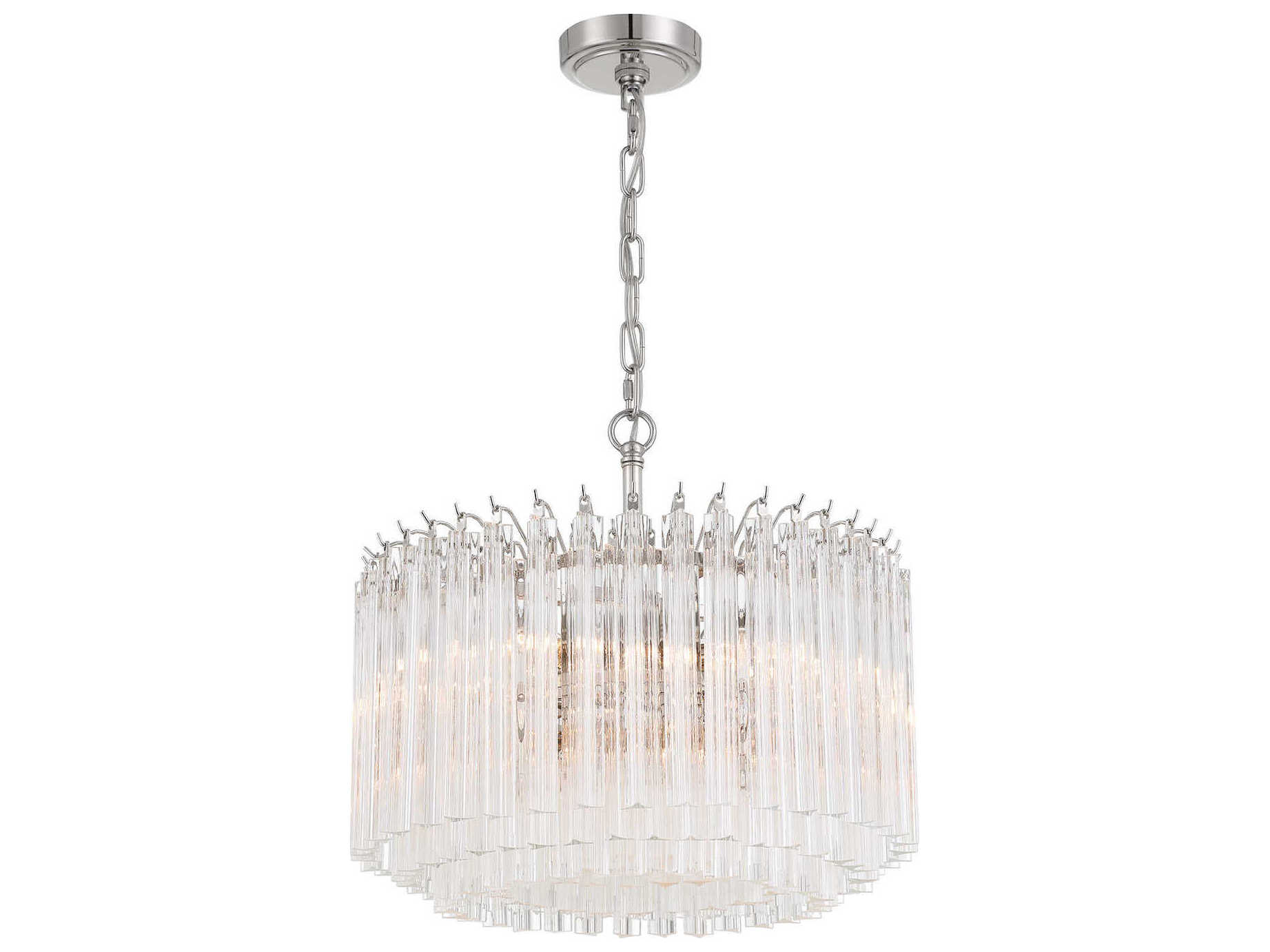 Crystorama Lofton 5-Light Polished Nickel Candelabra Chandelier