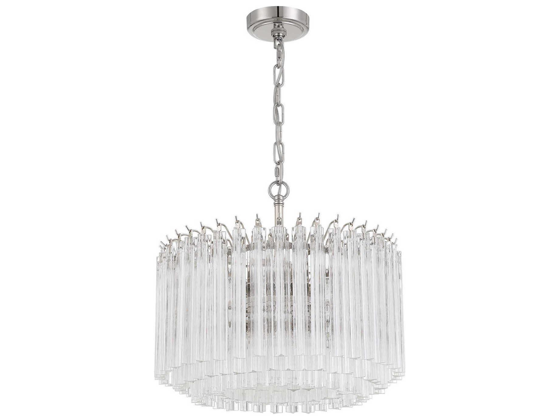 Crystorama Lofton 5-Light Polished Nickel Candelabra Chandelier