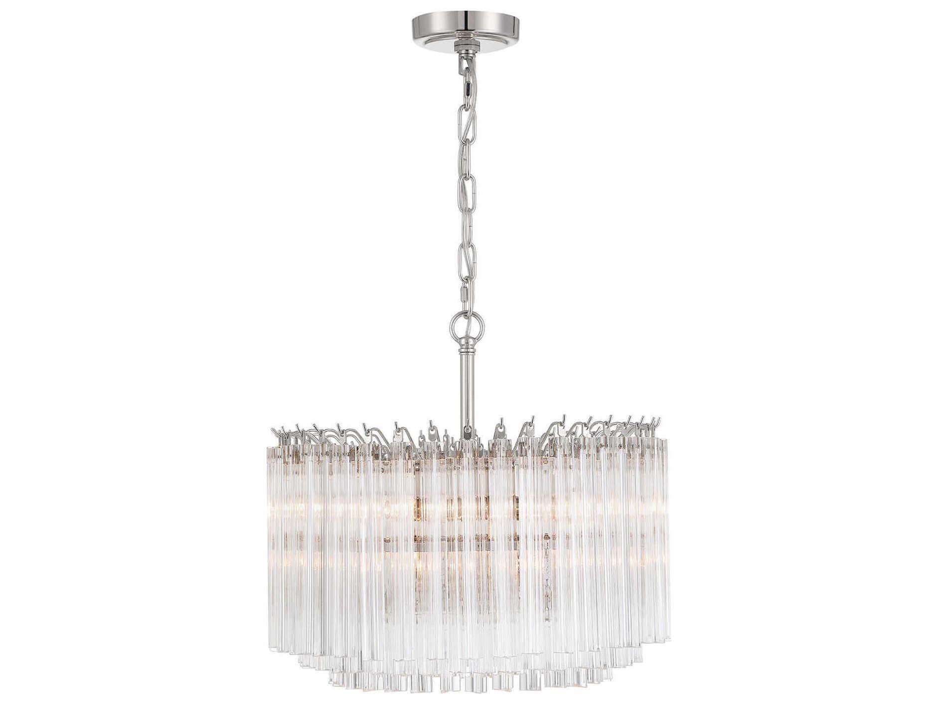 Crystorama Lofton 5-Light Polished Nickel Candelabra Chandelier