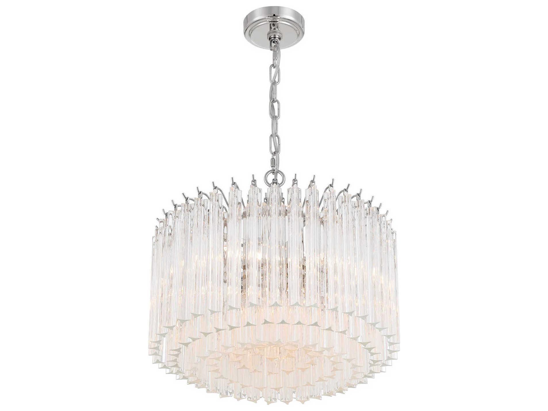 Crystorama Lofton 5-Light Polished Nickel Candelabra Chandelier