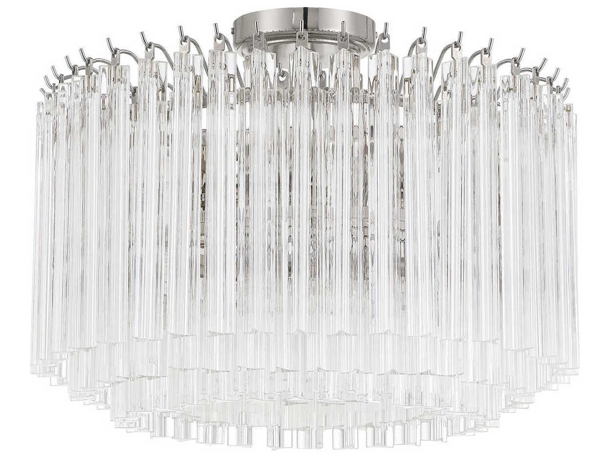 Crystorama Lofton 5-Light Polished Nickel Semi Flush Mount