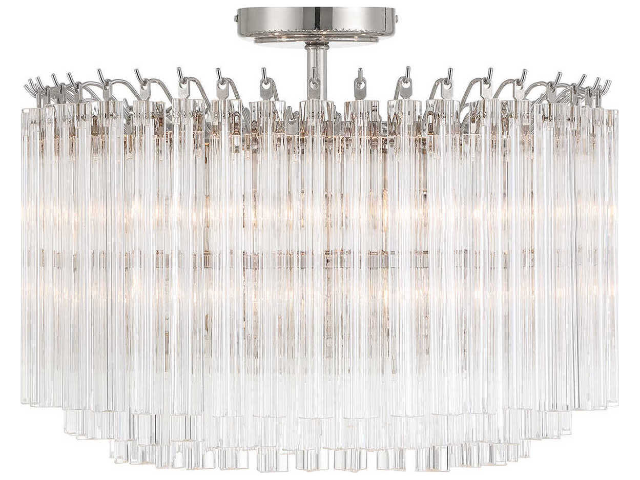 Crystorama Lofton 5-Light Polished Nickel Semi Flush Mount