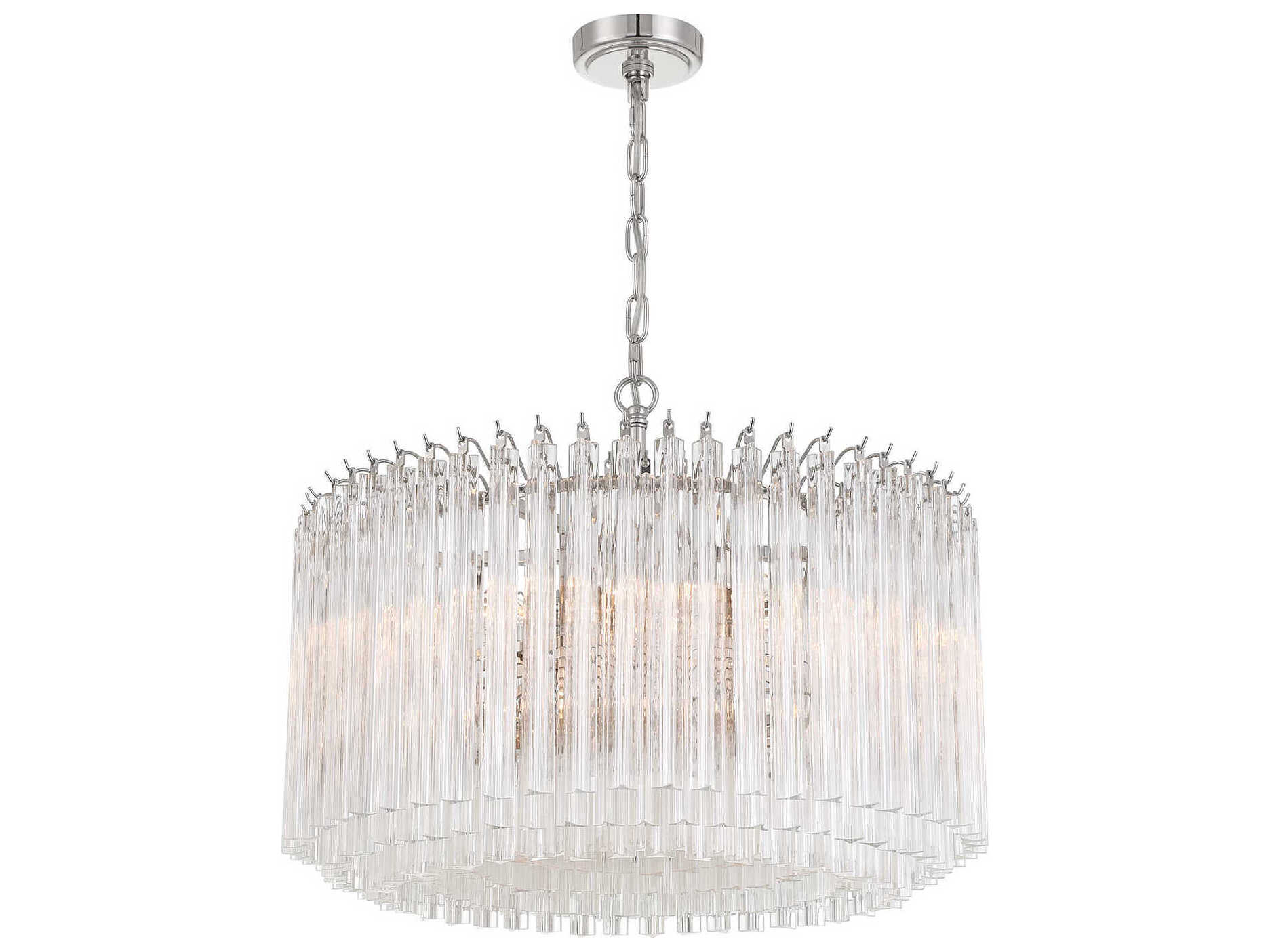 Crystorama Lofton 7-Light Polished Nickel Candelabra Chandelier