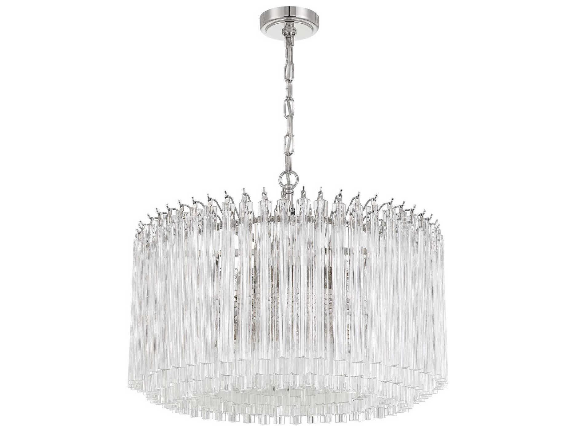 Crystorama Lofton 7-Light Polished Nickel Candelabra Chandelier