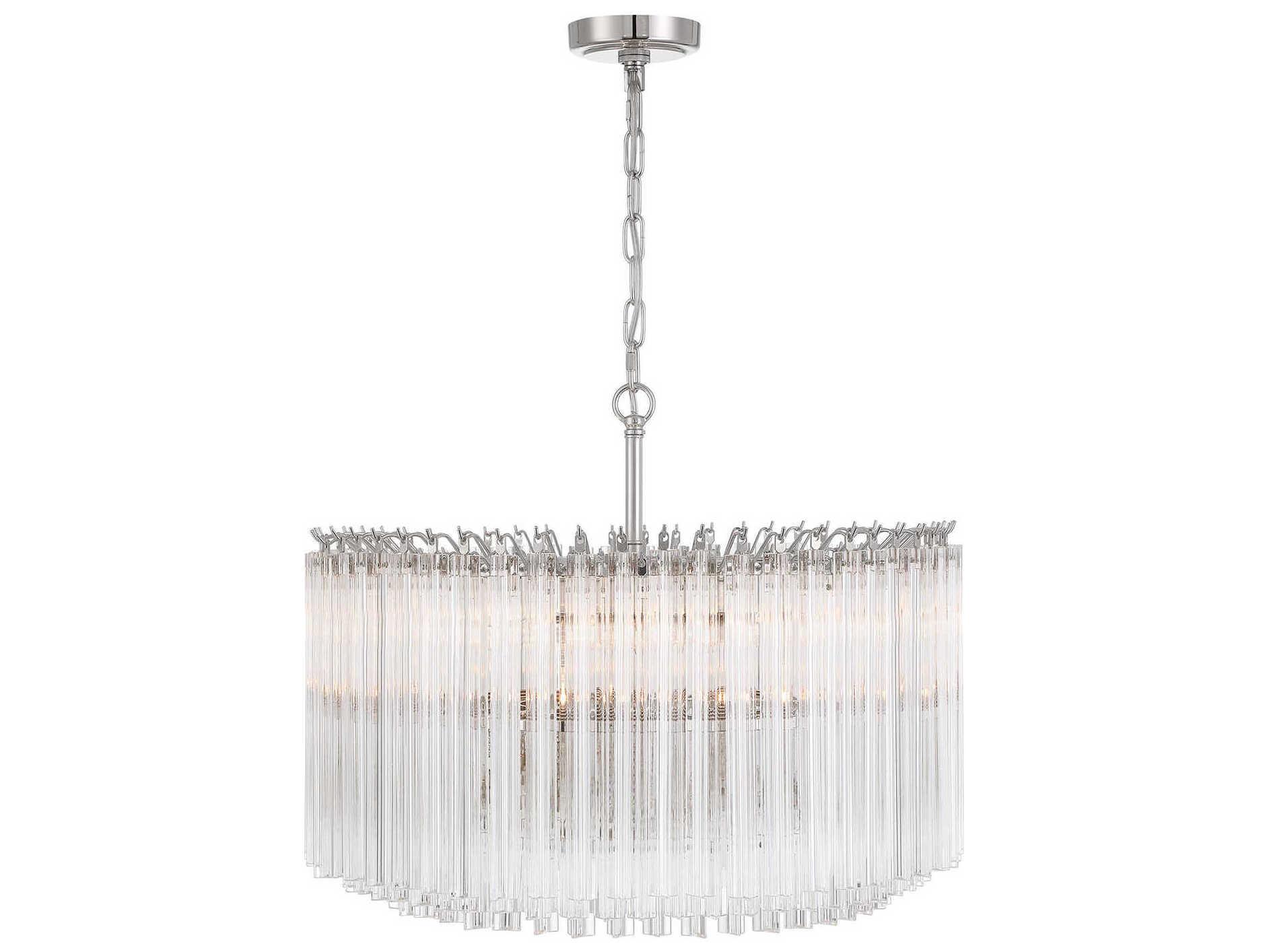 Crystorama Lofton 7-Light Polished Nickel Candelabra Chandelier