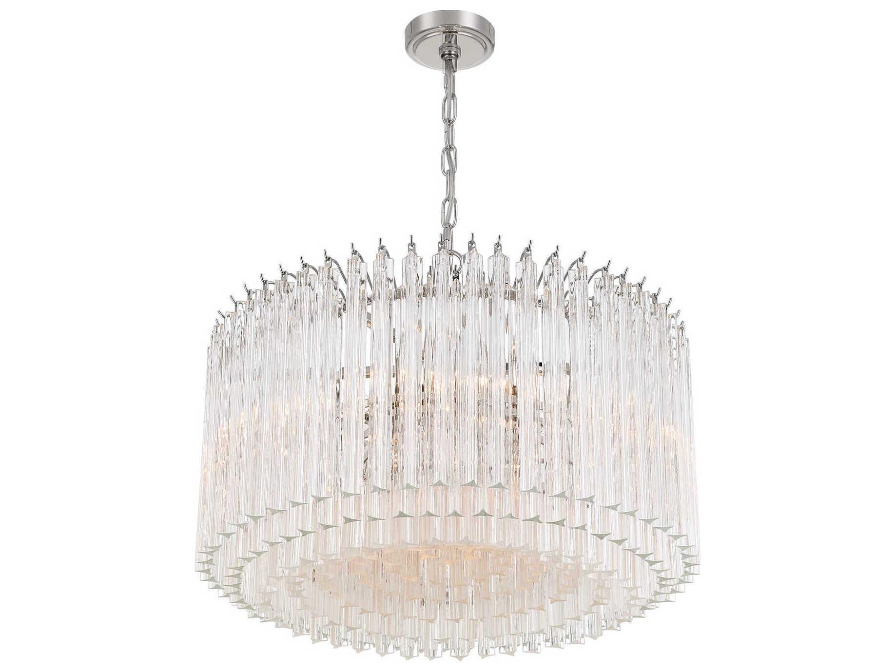 Crystorama Lofton 7-Light Polished Nickel Candelabra Chandelier