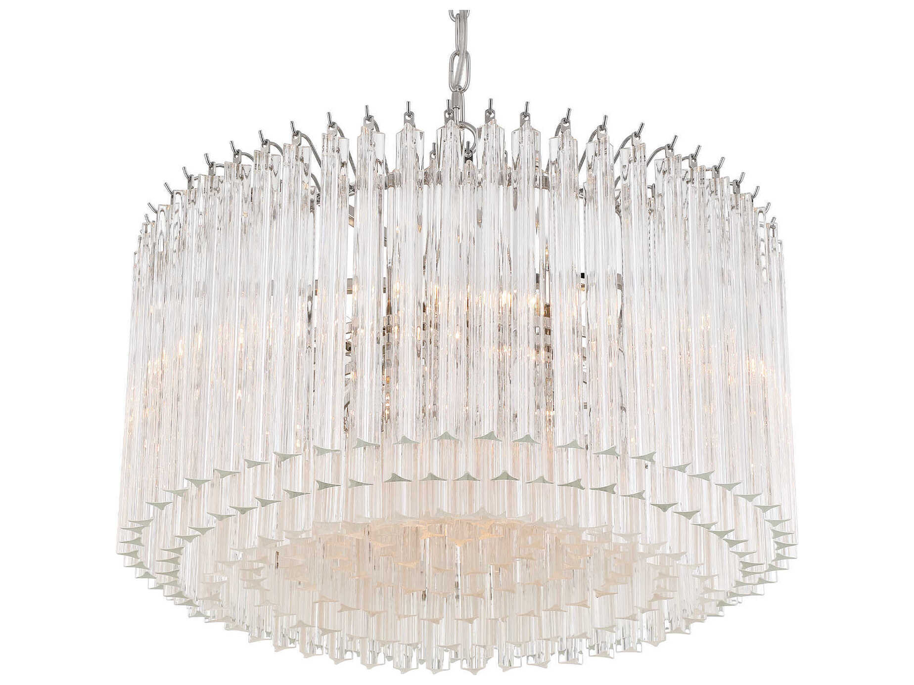 Crystorama Lofton 7-Light Polished Nickel Candelabra Chandelier