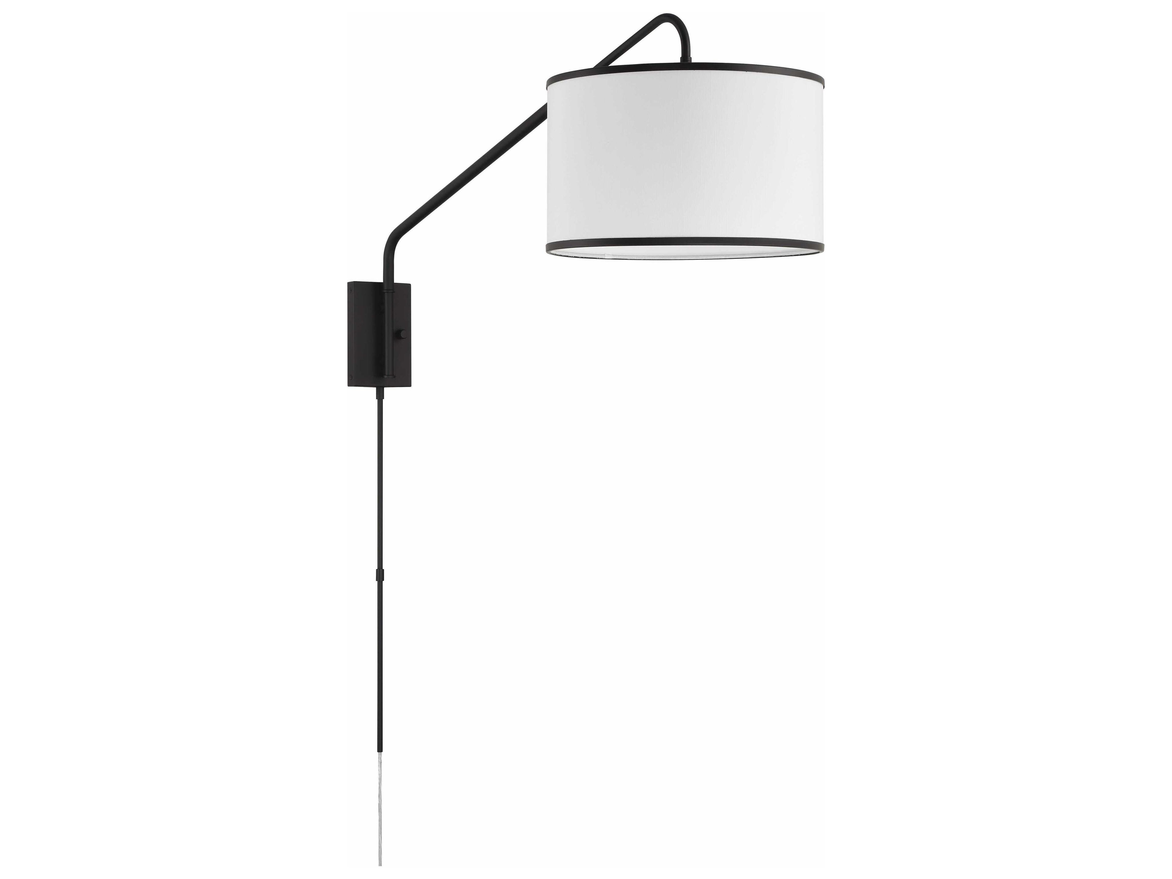 Crystorama Mallory 1-Light Matte Black Swing Wall Sconce