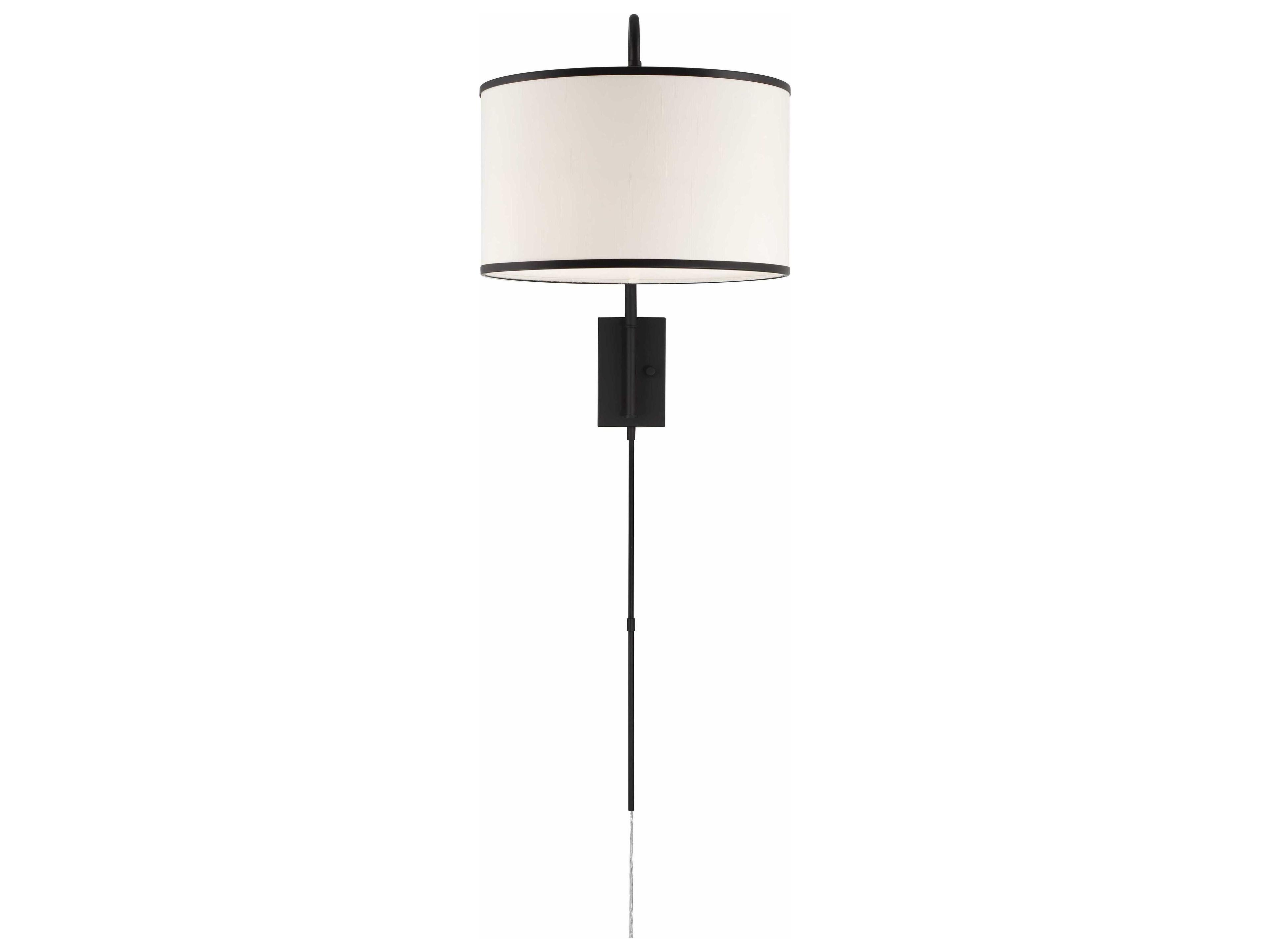 Crystorama Mallory 1-Light Matte Black Swing Wall Sconce