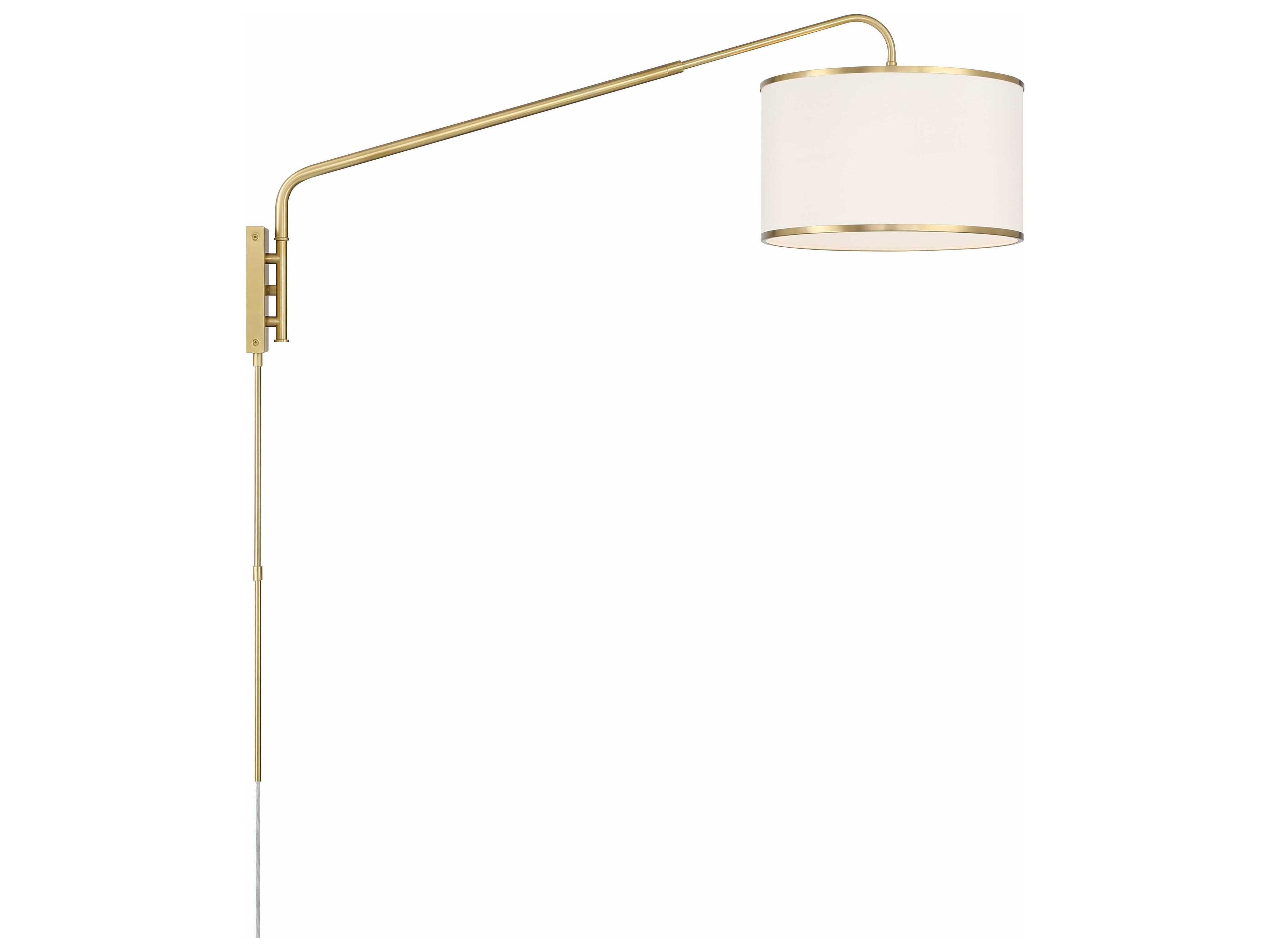 Crystorama Mallory 1-Light Soft Brass Swing Wall Sconce