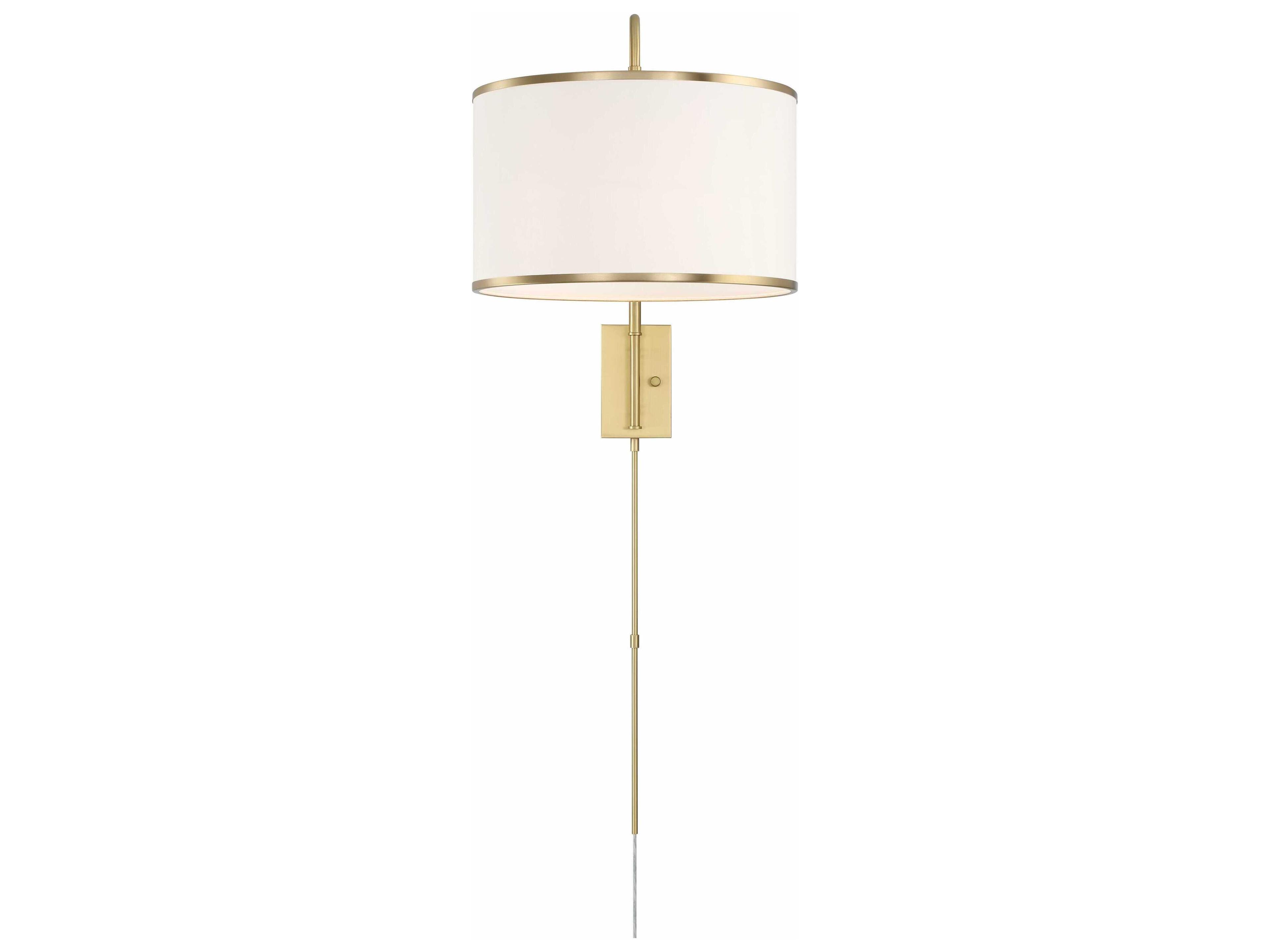 Crystorama Mallory 1-Light Soft Brass Swing Wall Sconce