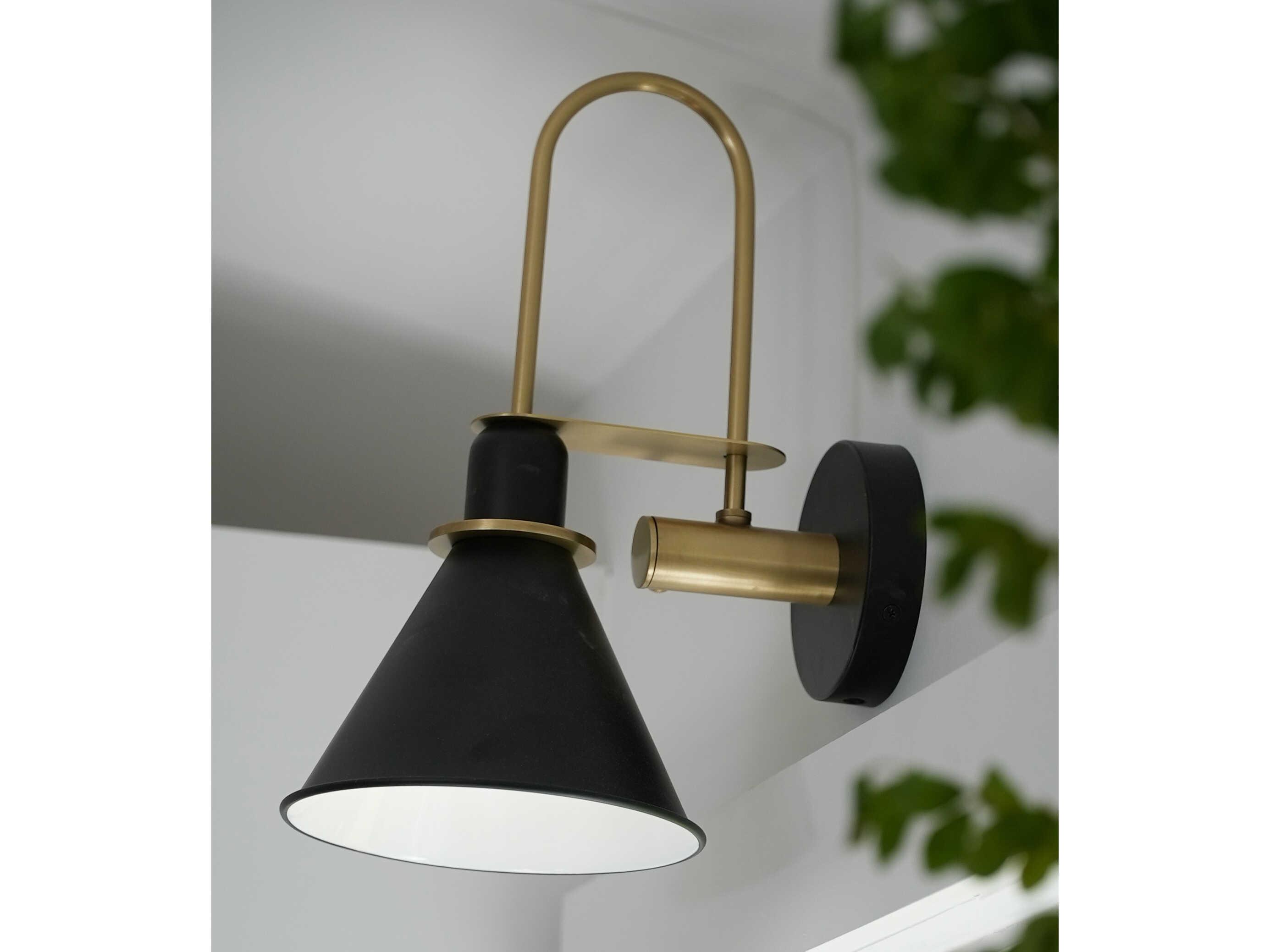 Crystorama Medford 1-Light Matte Black Wall Sconce