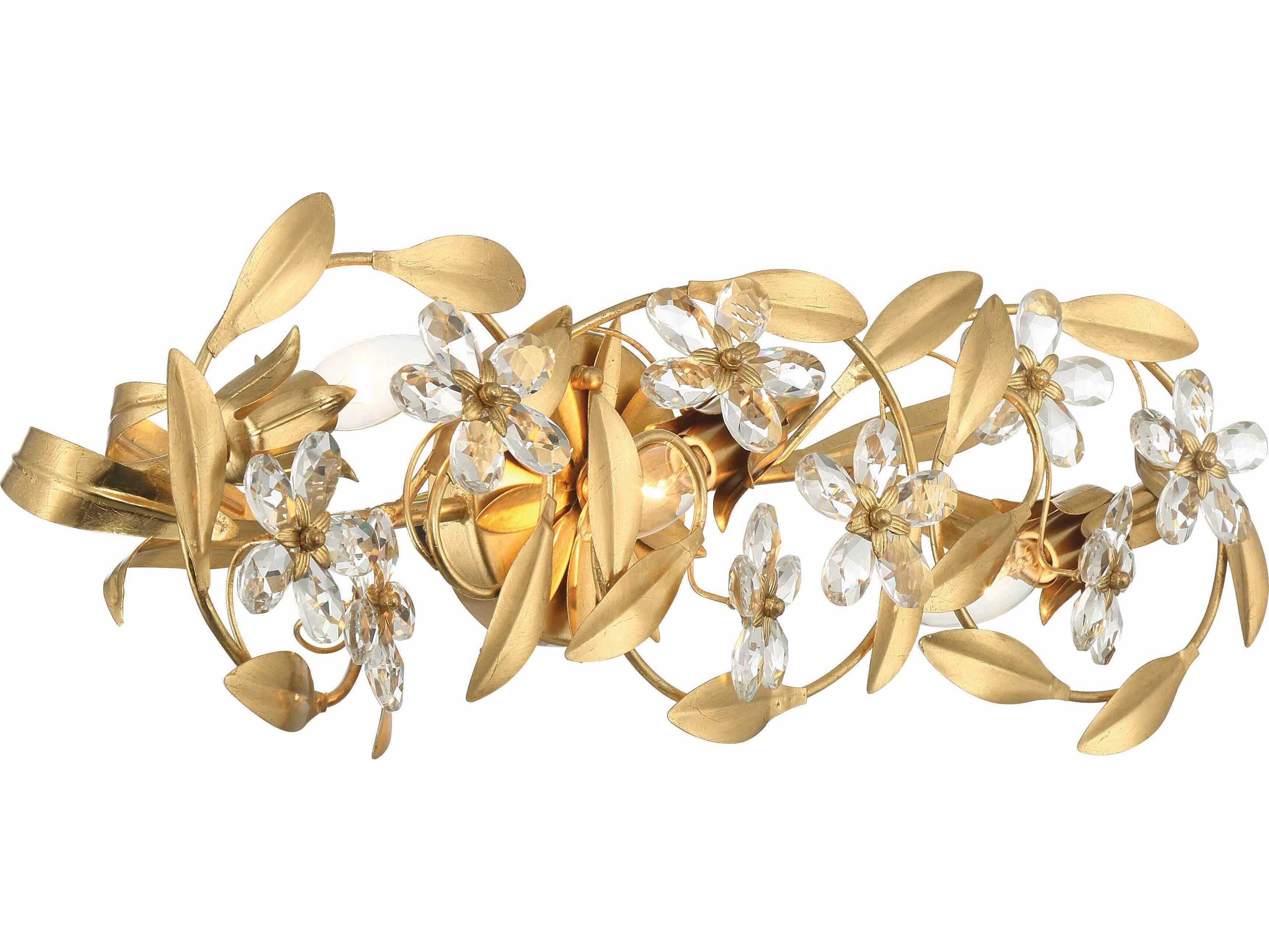 Crystorama Marselle 3-Light Antique Gold Vanity Light