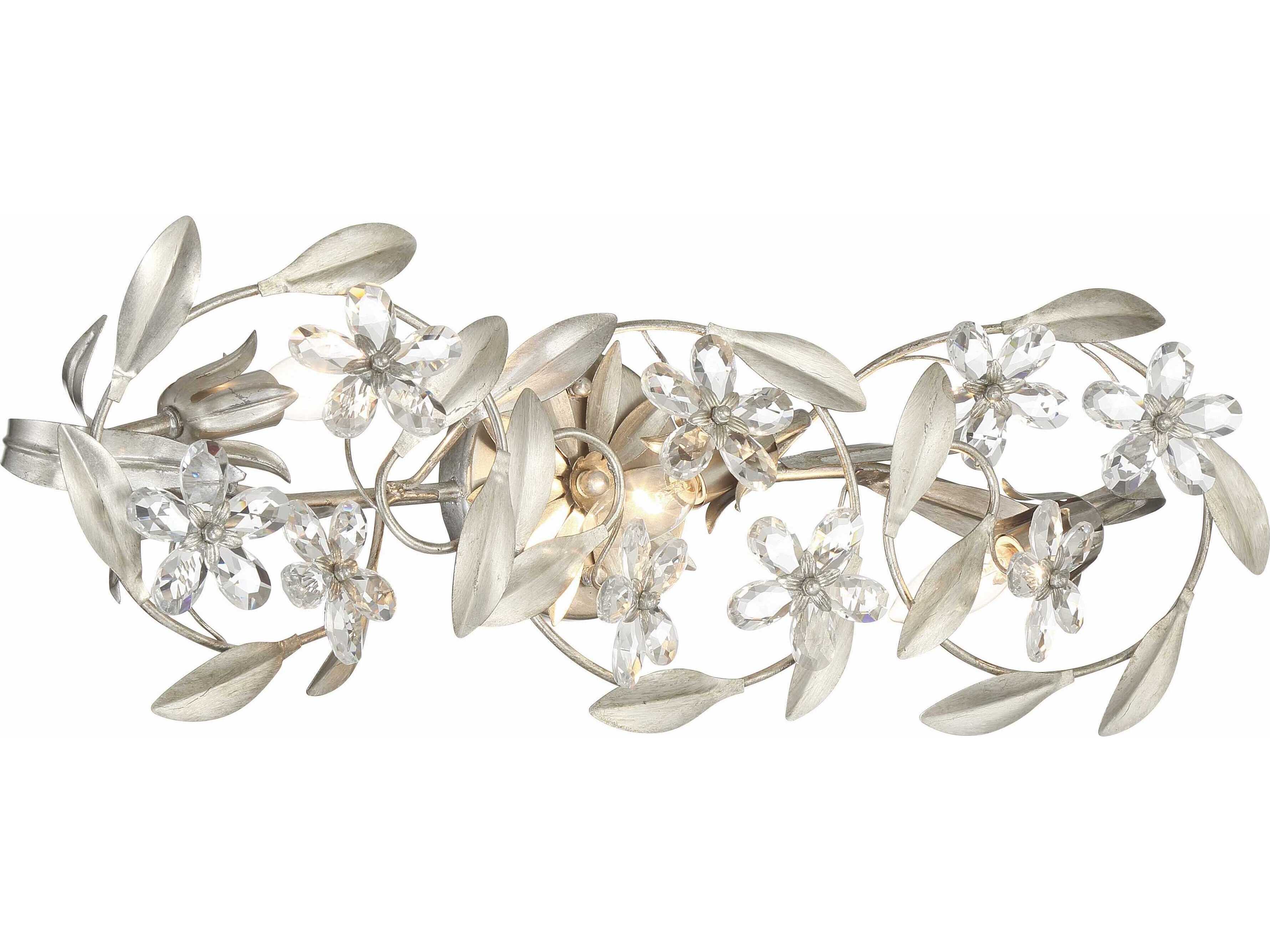 Crystorama Marselle 3-Light Antique Silver Vanity Light