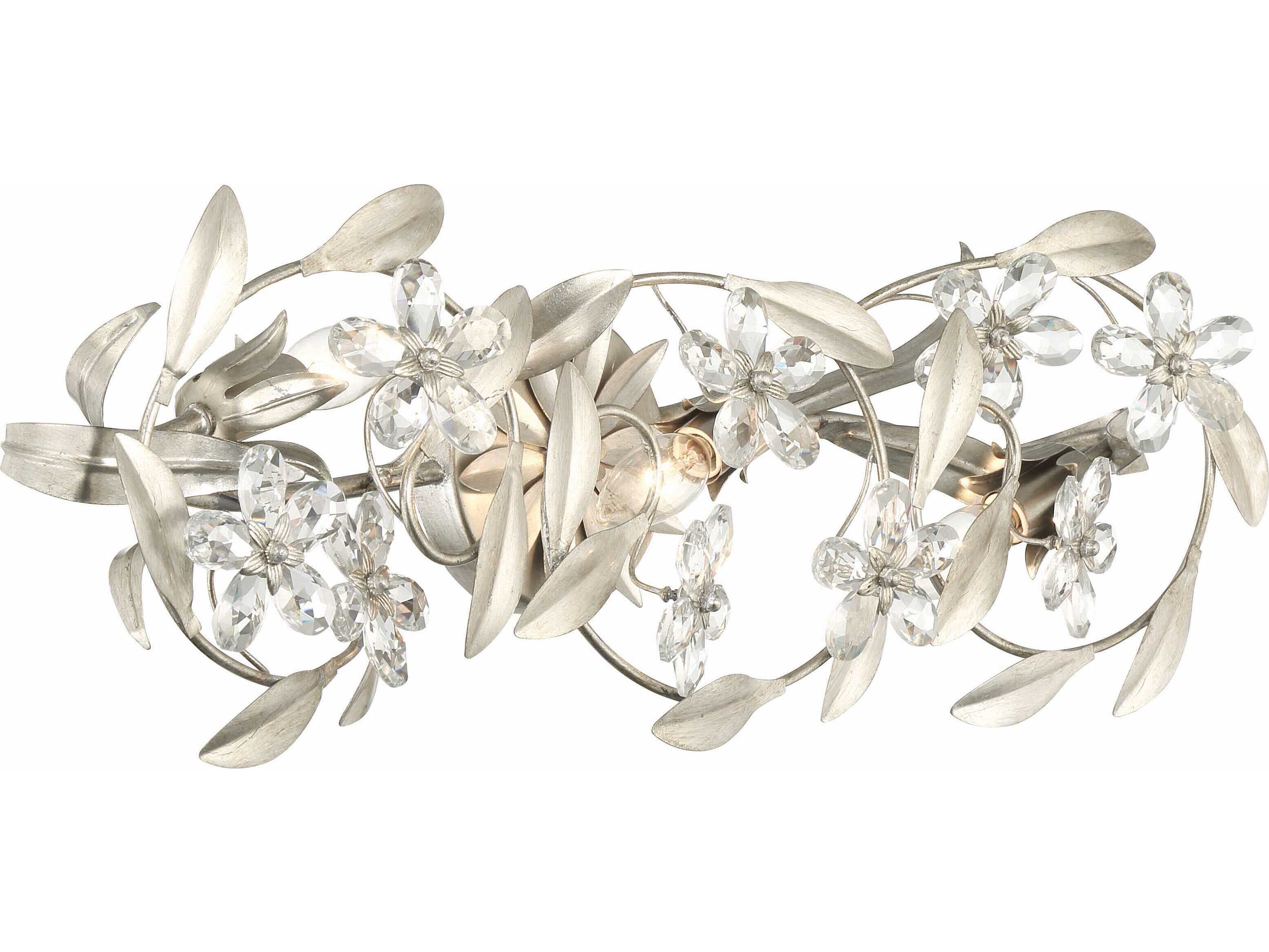 Crystorama Marselle 3-Light Antique Silver Vanity Light