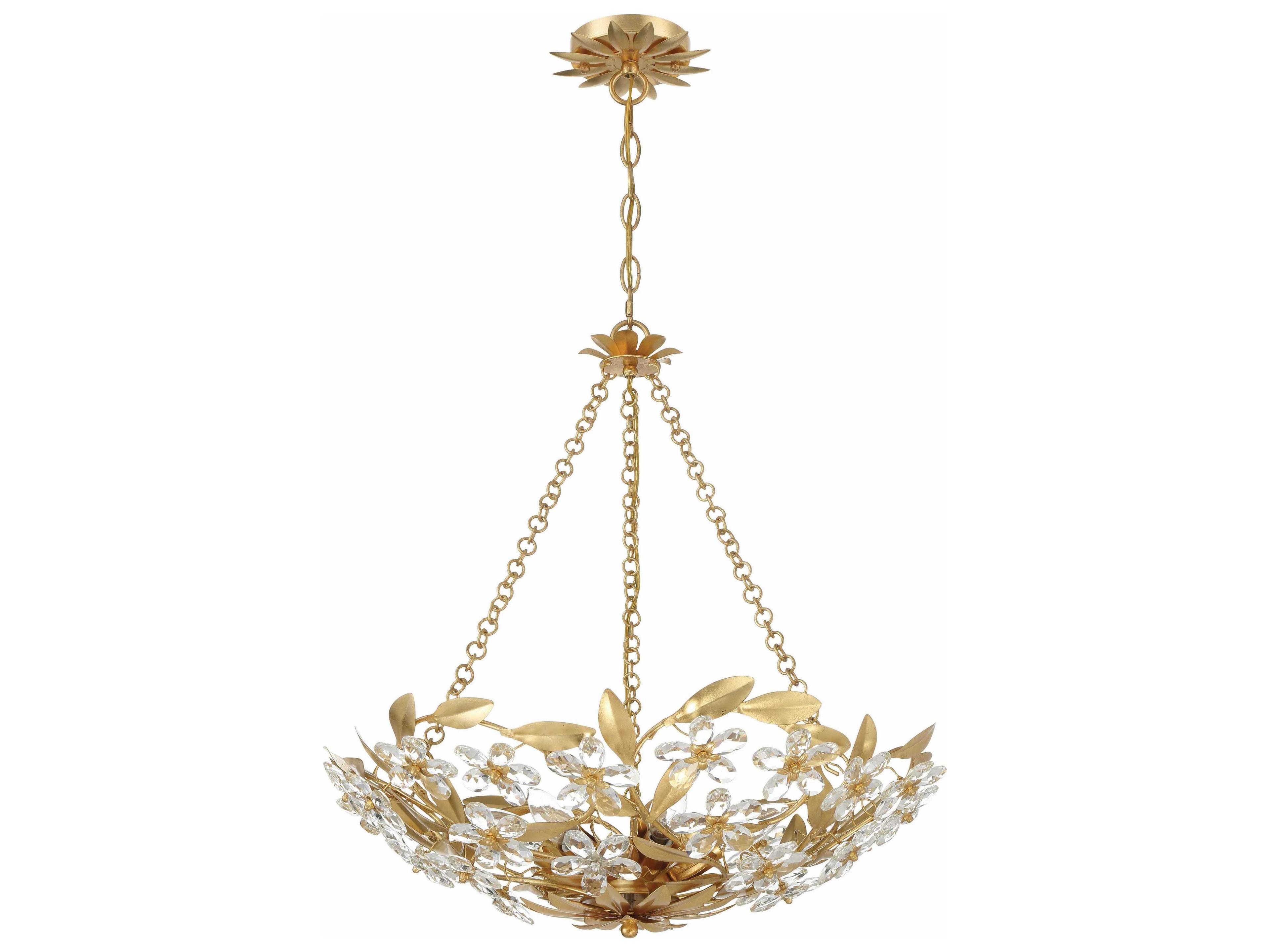 Crystorama Marselle 6-Light Antique Gold Candelabra Chandelier