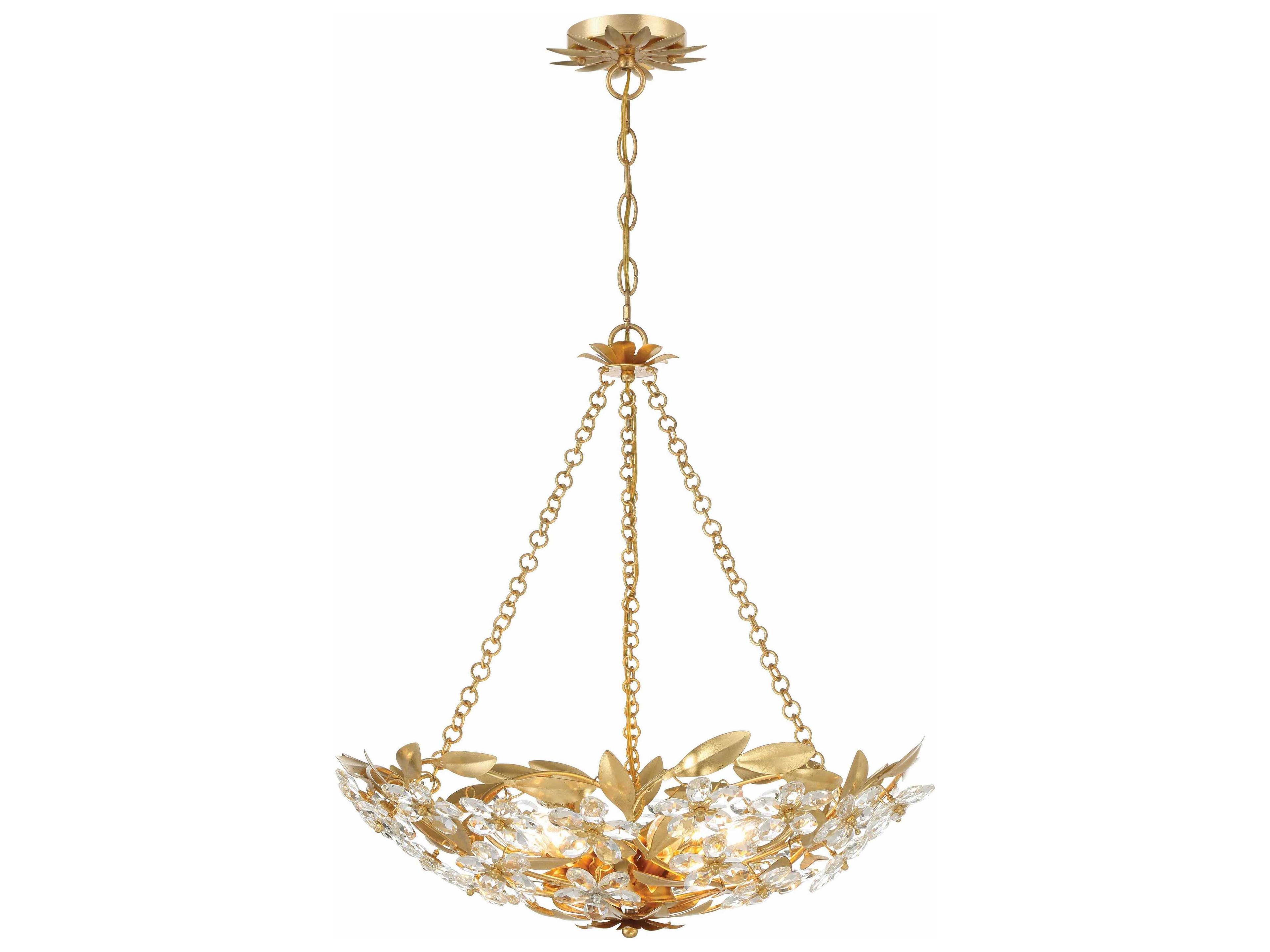 Crystorama Marselle 6-Light Antique Gold Candelabra Chandelier