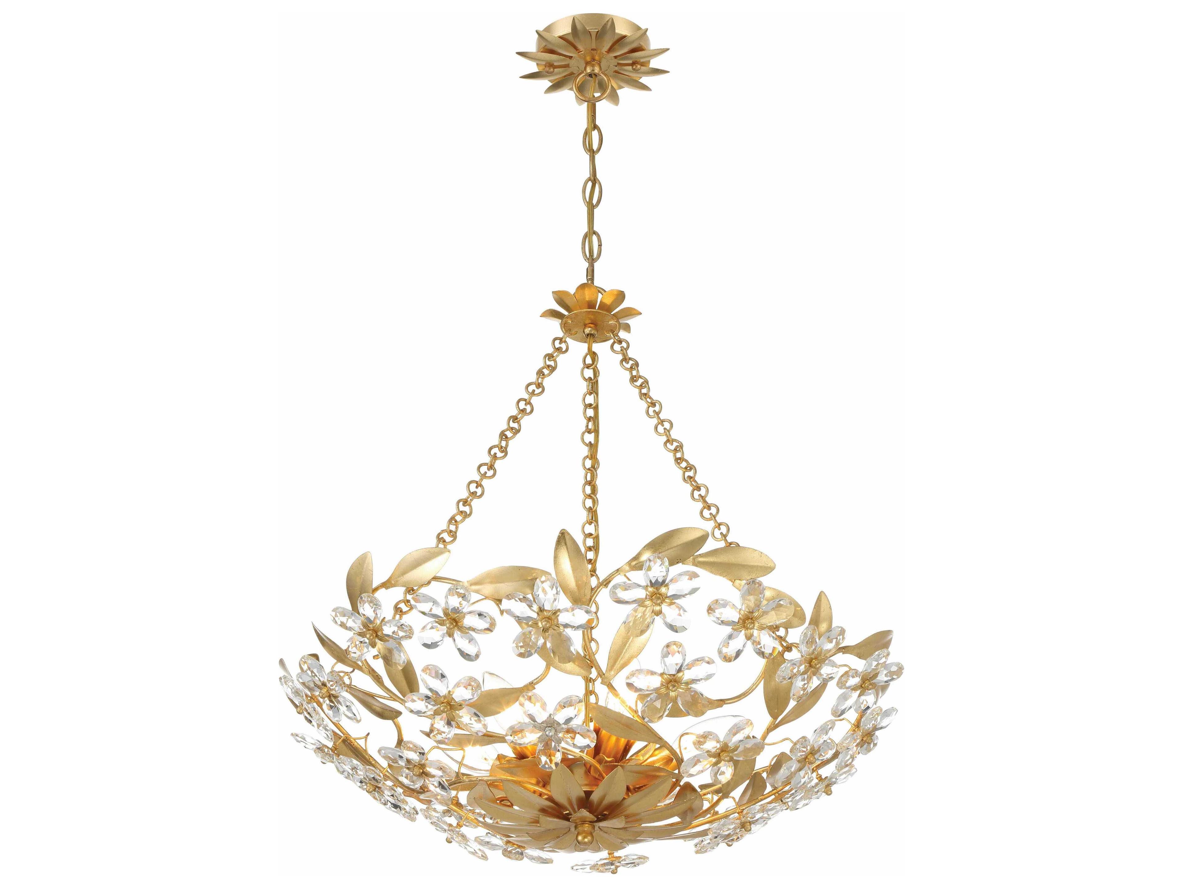 Crystorama Marselle 6-Light Antique Gold Candelabra Chandelier