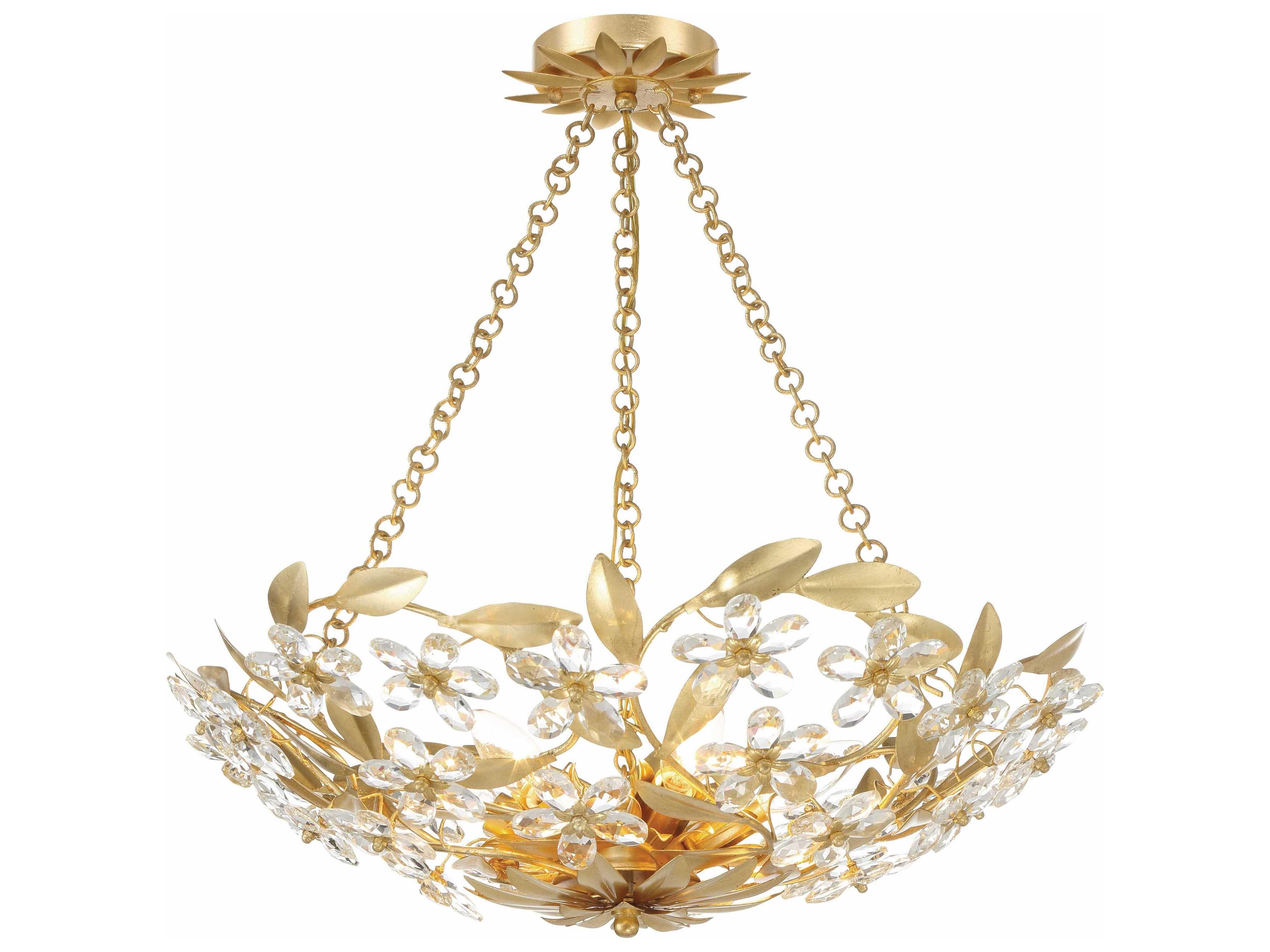 Crystorama Marselle 6-Light Antique Gold Candelabra Chandelier