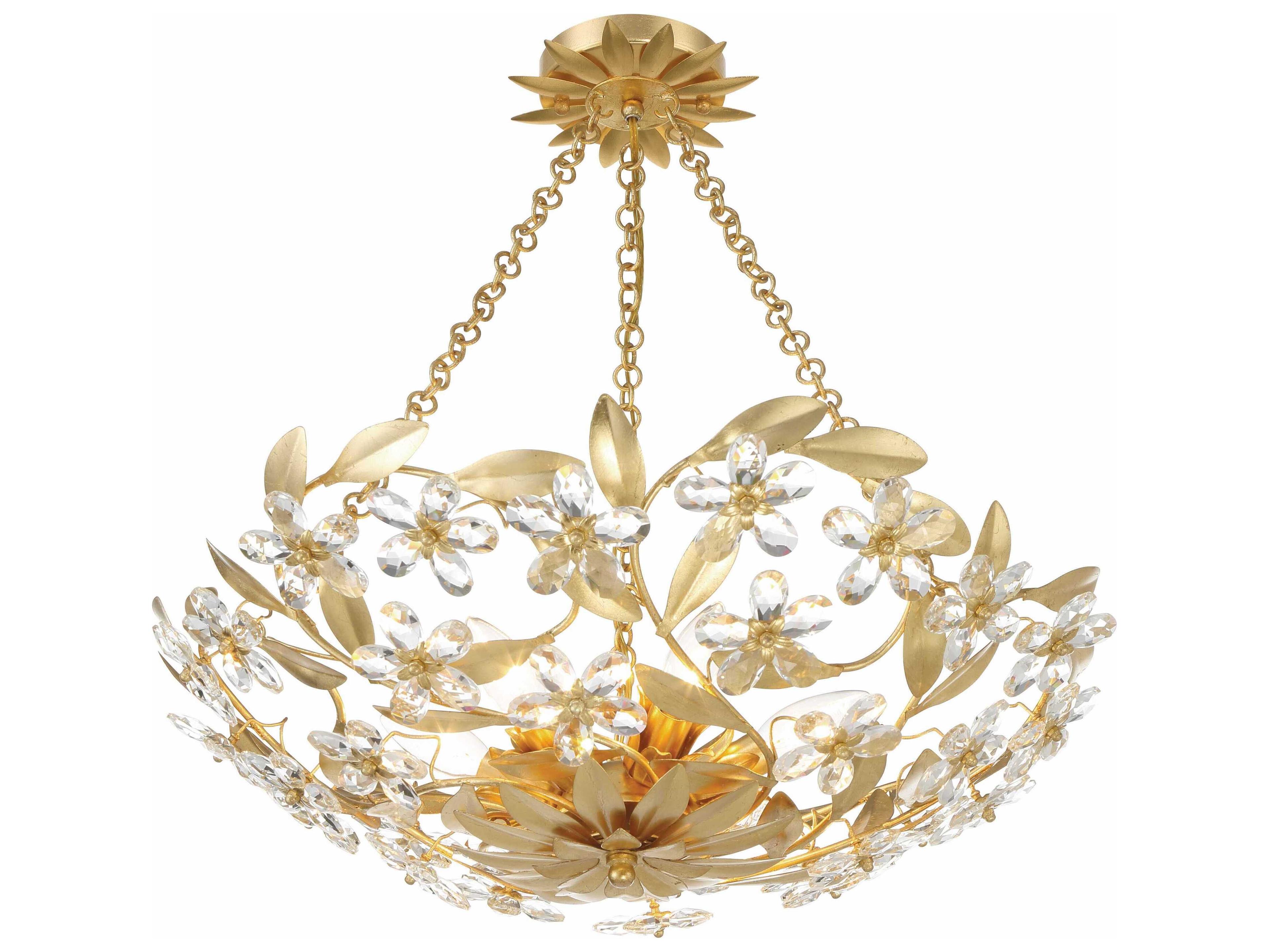 Crystorama Marselle 6-Light Antique Gold Semi Flush Mount