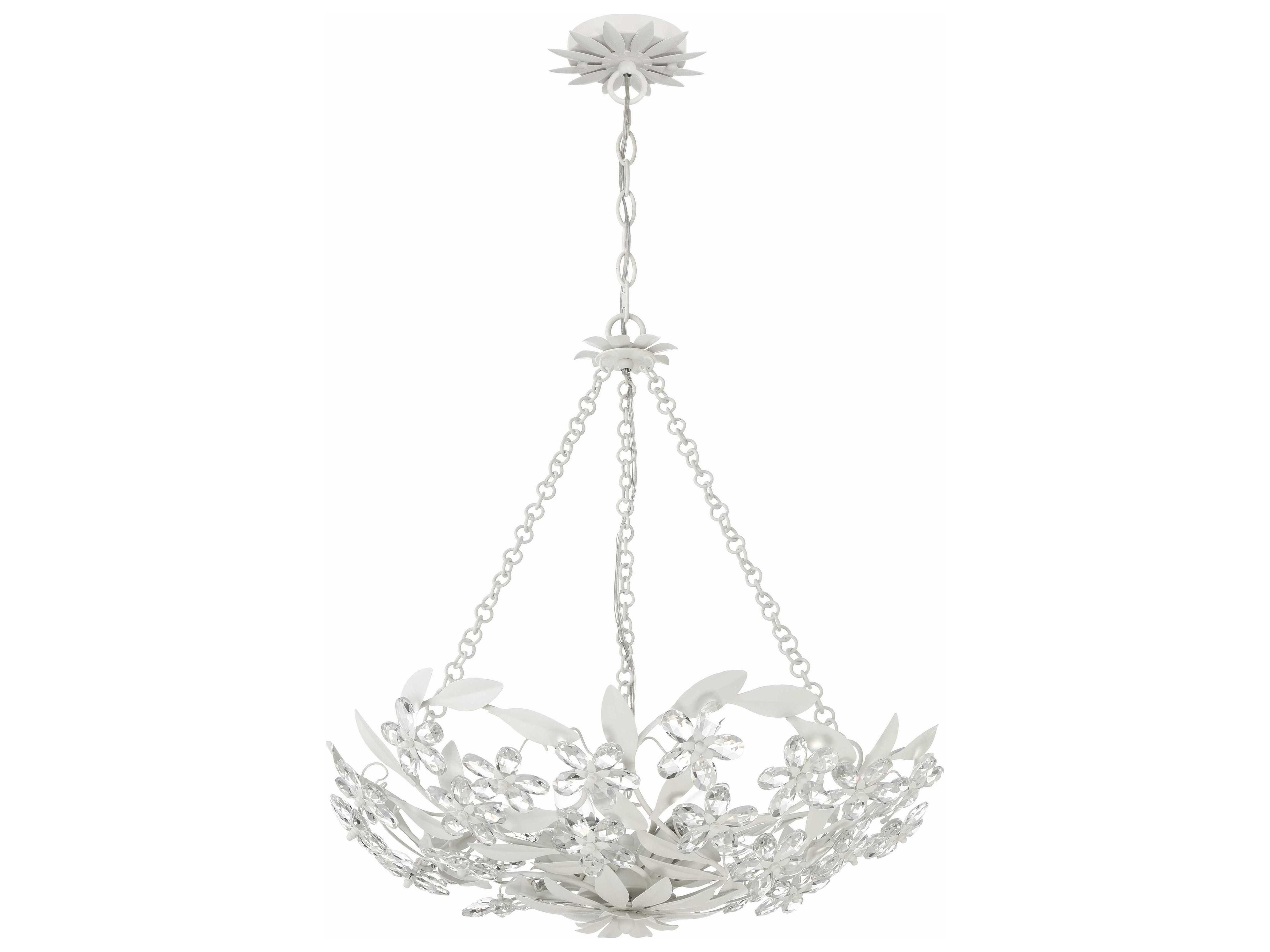 Crystorama Marselle 6-Light Matte White Candelabra Chandelier