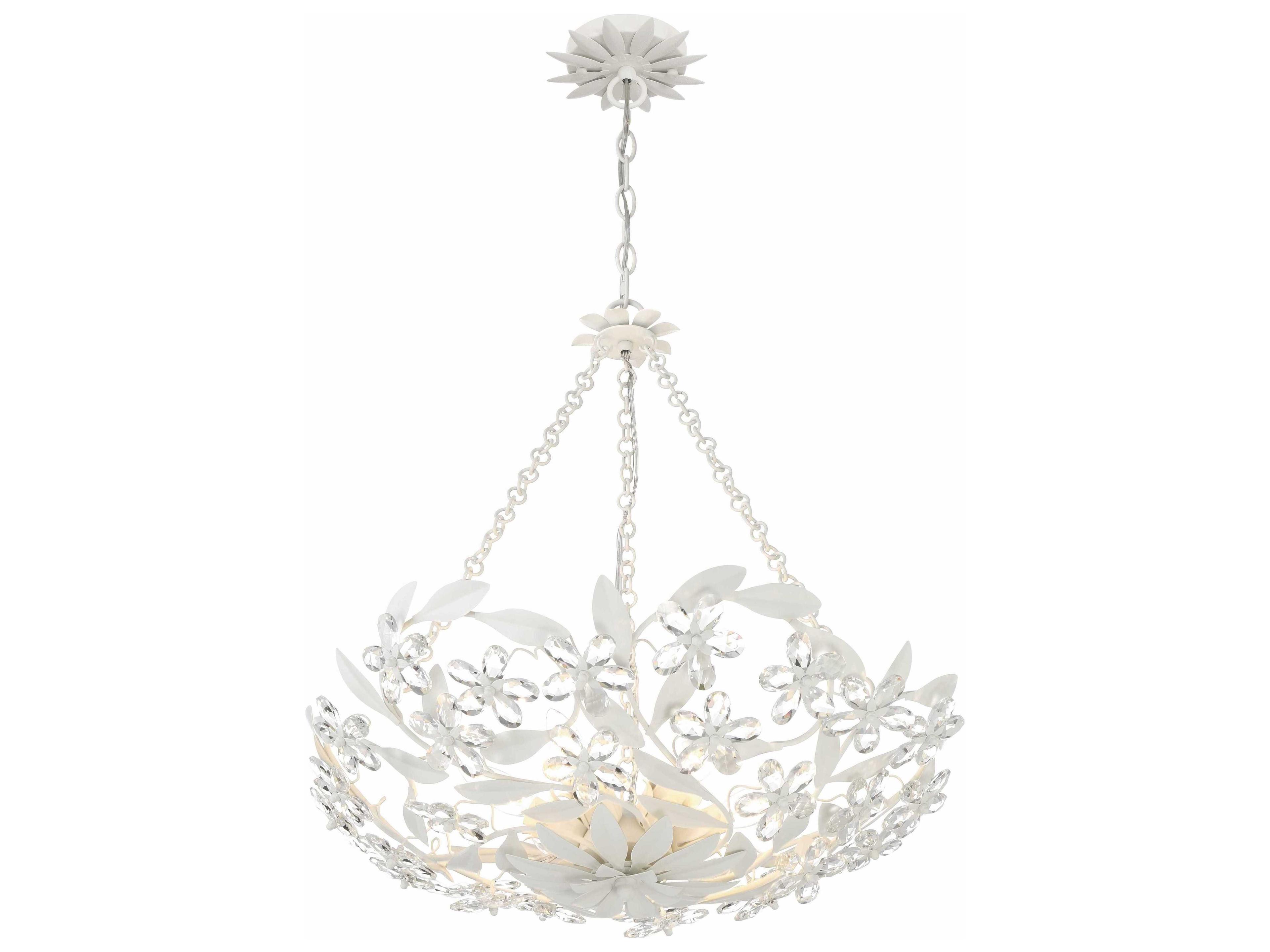 Crystorama Marselle 6-Light Matte White Candelabra Chandelier
