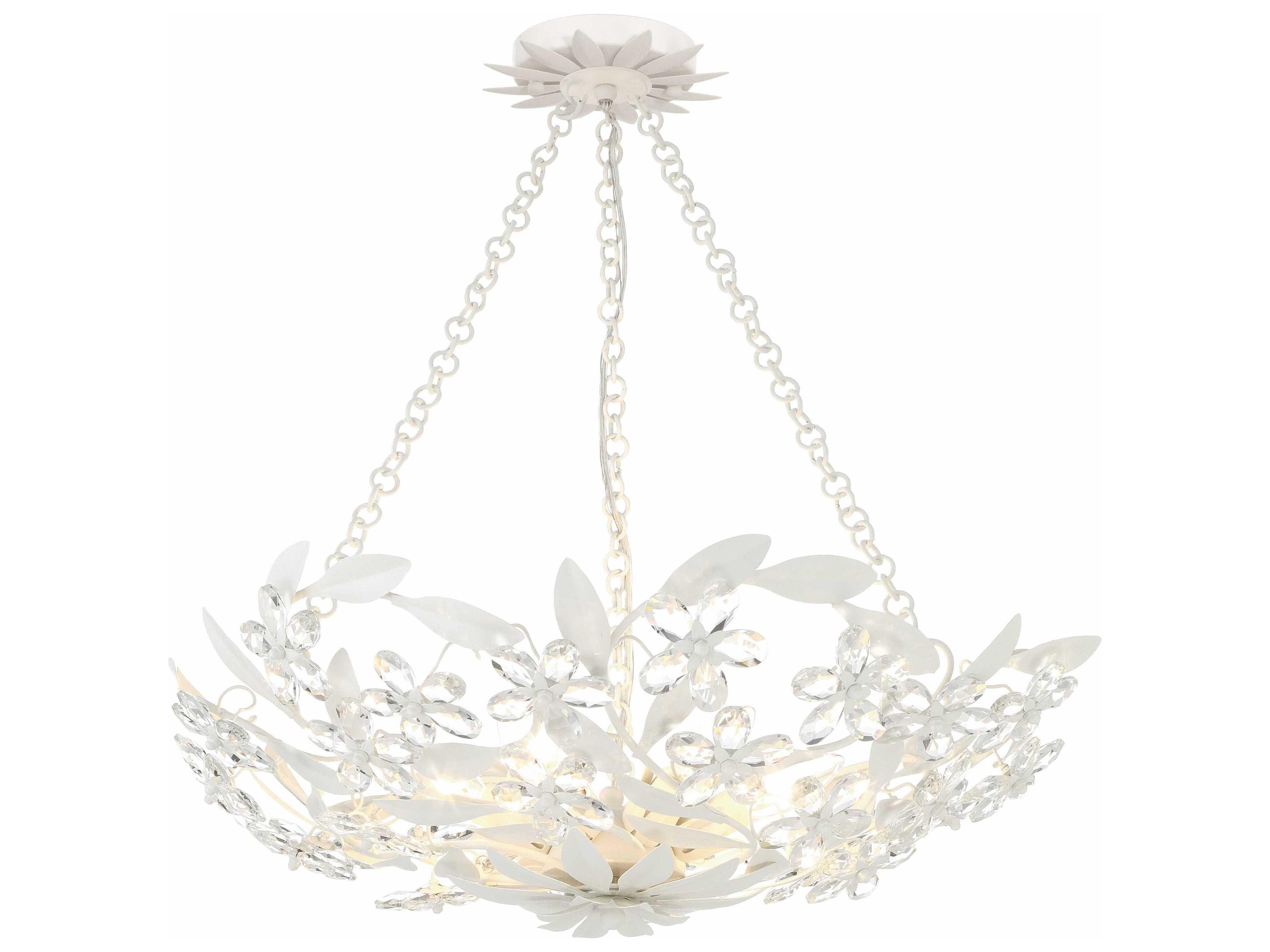 Crystorama Marselle 6-Light Matte White Candelabra Chandelier