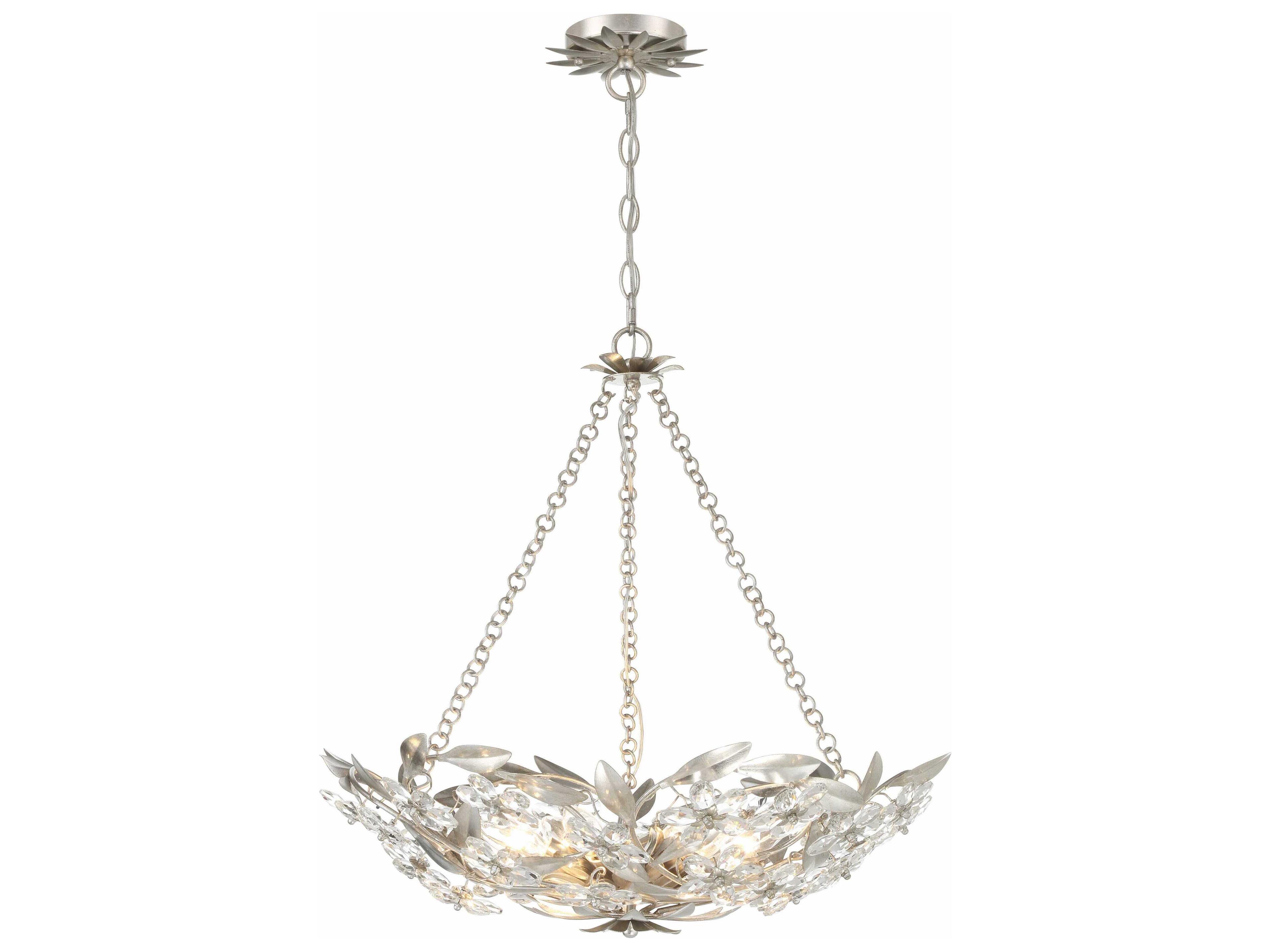 Crystorama Marselle 6-Light Antique Silver Candelabra Chandelier