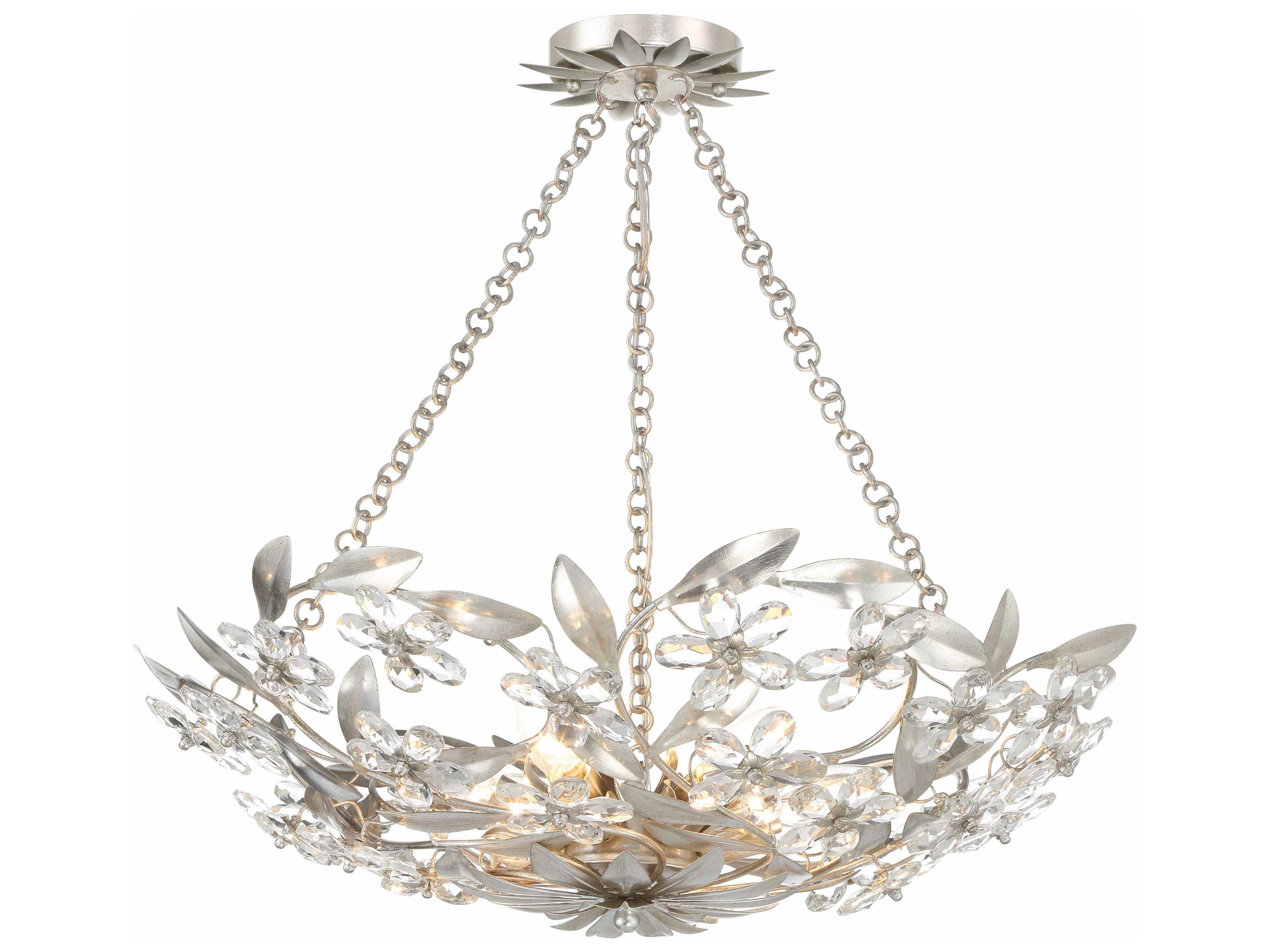 Crystorama Marselle 6-Light Antique Silver Candelabra Chandelier