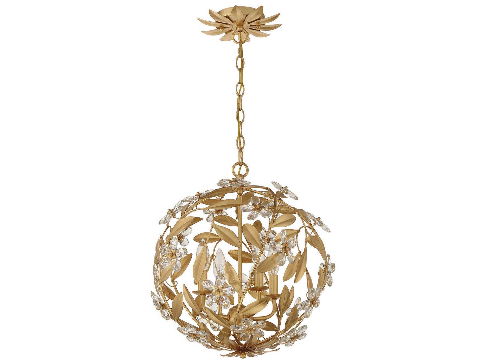 Crystorama Marselle 4-Light Antique Gold Pendant