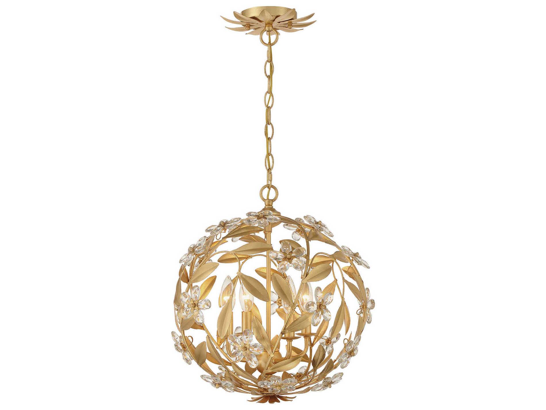 Crystorama Marselle 4-Light Antique Gold Pendant