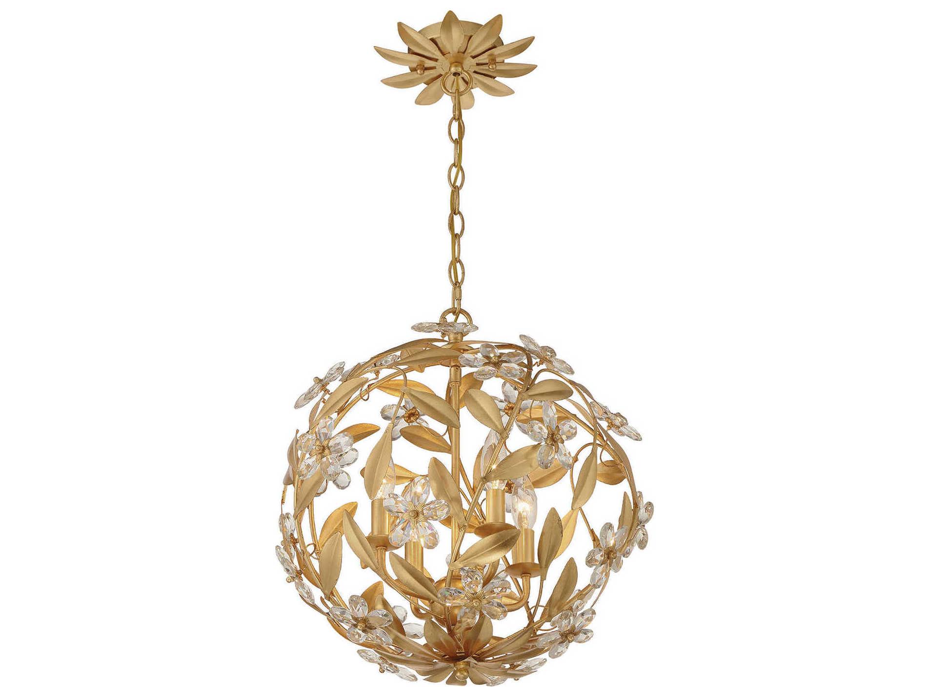 Crystorama Marselle 4-Light Antique Gold Pendant