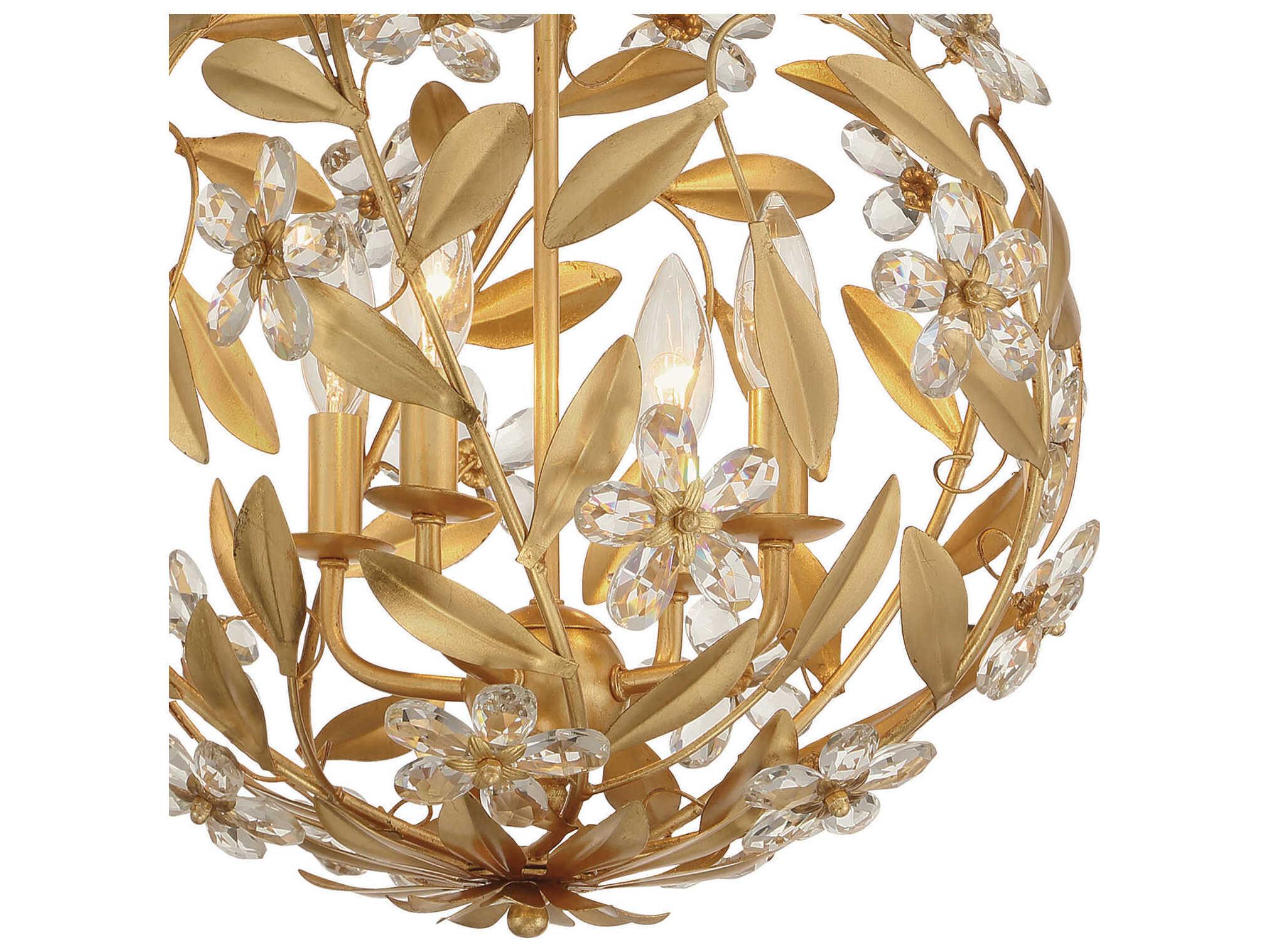Crystorama Marselle 4-Light Antique Gold Pendant