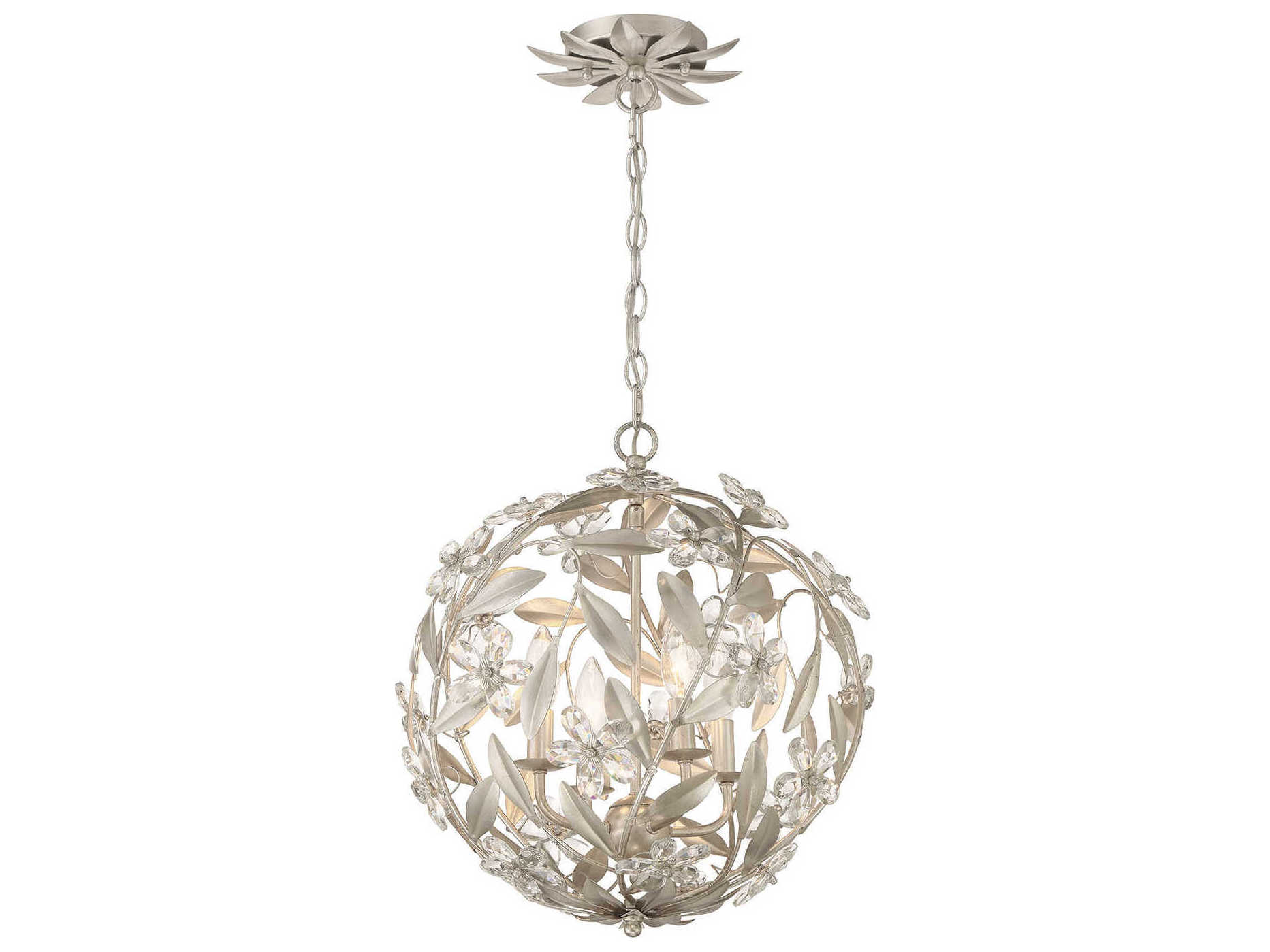 Crystorama Marselle 4-Light Antique Silver Pendant