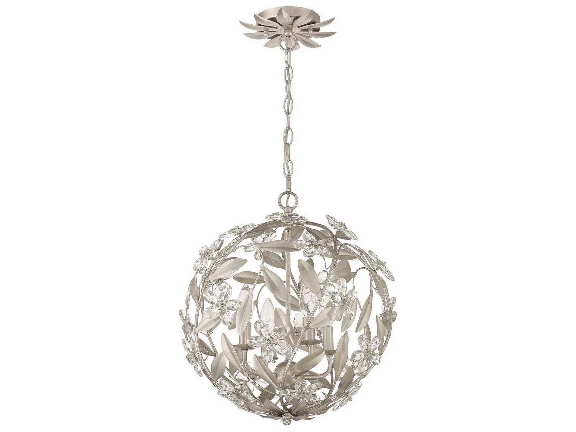 Crystorama Marselle 4-Light Antique Silver Pendant