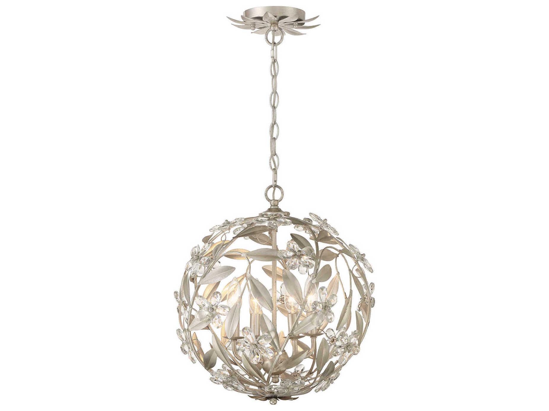 Crystorama Marselle 4-Light Antique Silver Pendant