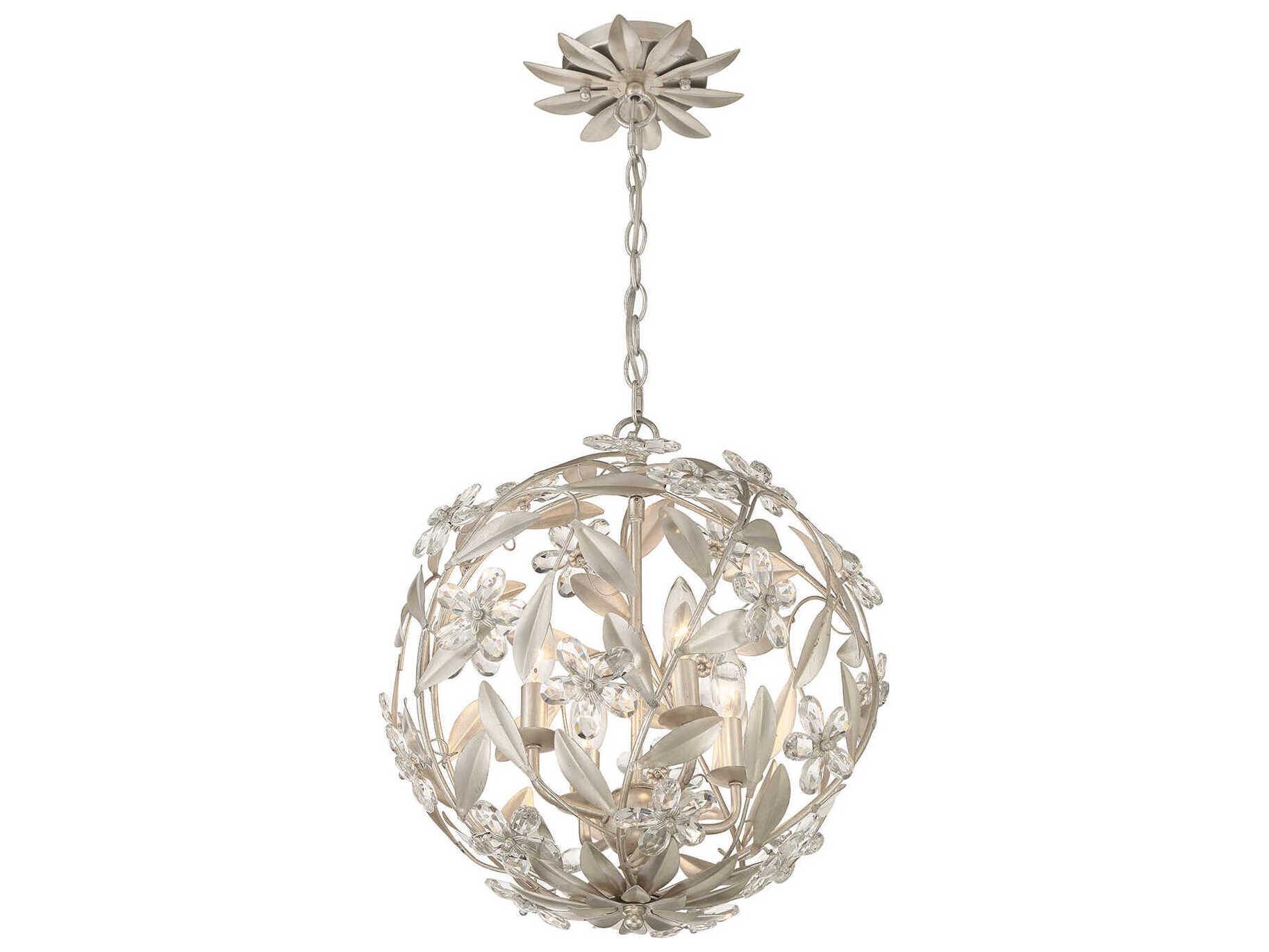 Crystorama Marselle 4-Light Antique Silver Pendant