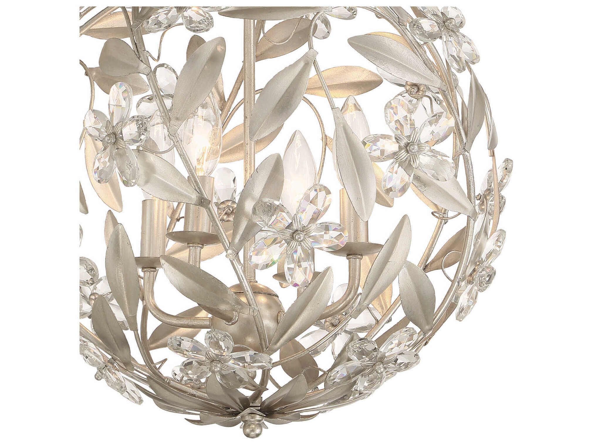 Crystorama Marselle 4-Light Antique Silver Pendant