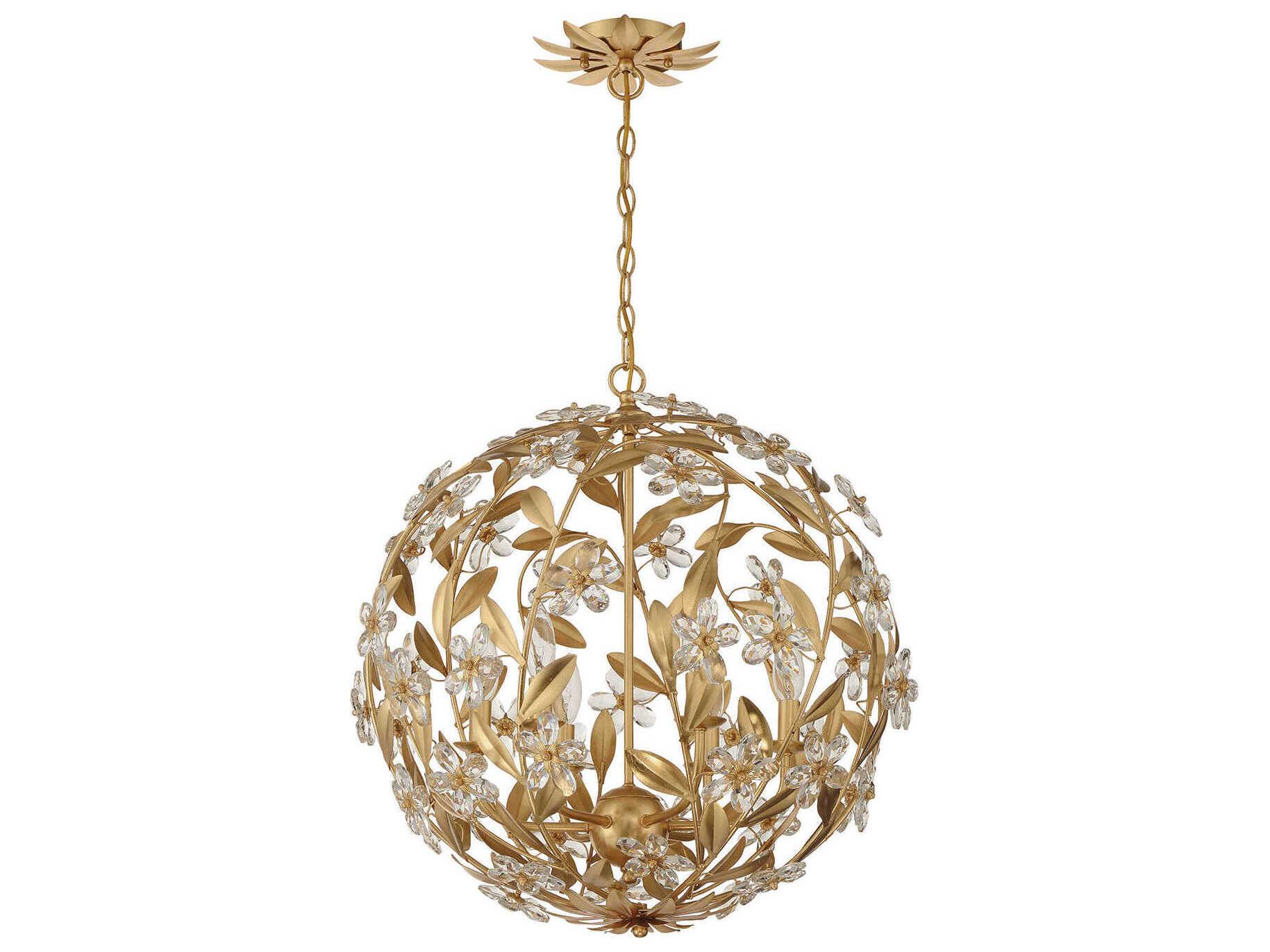 Crystorama Marselle 6-Light Antique Gold Pendant