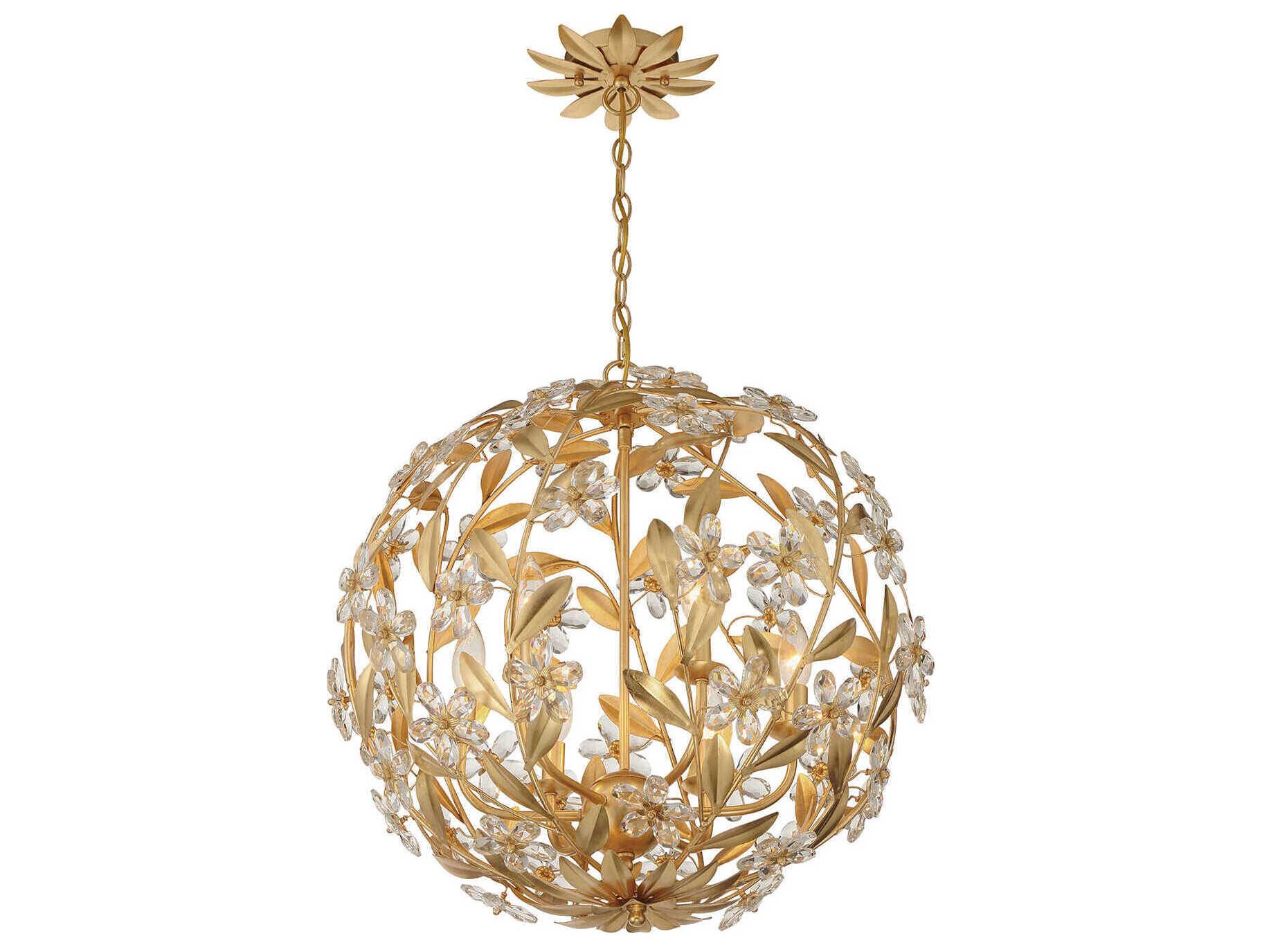 Crystorama Marselle 6-Light Antique Gold Pendant