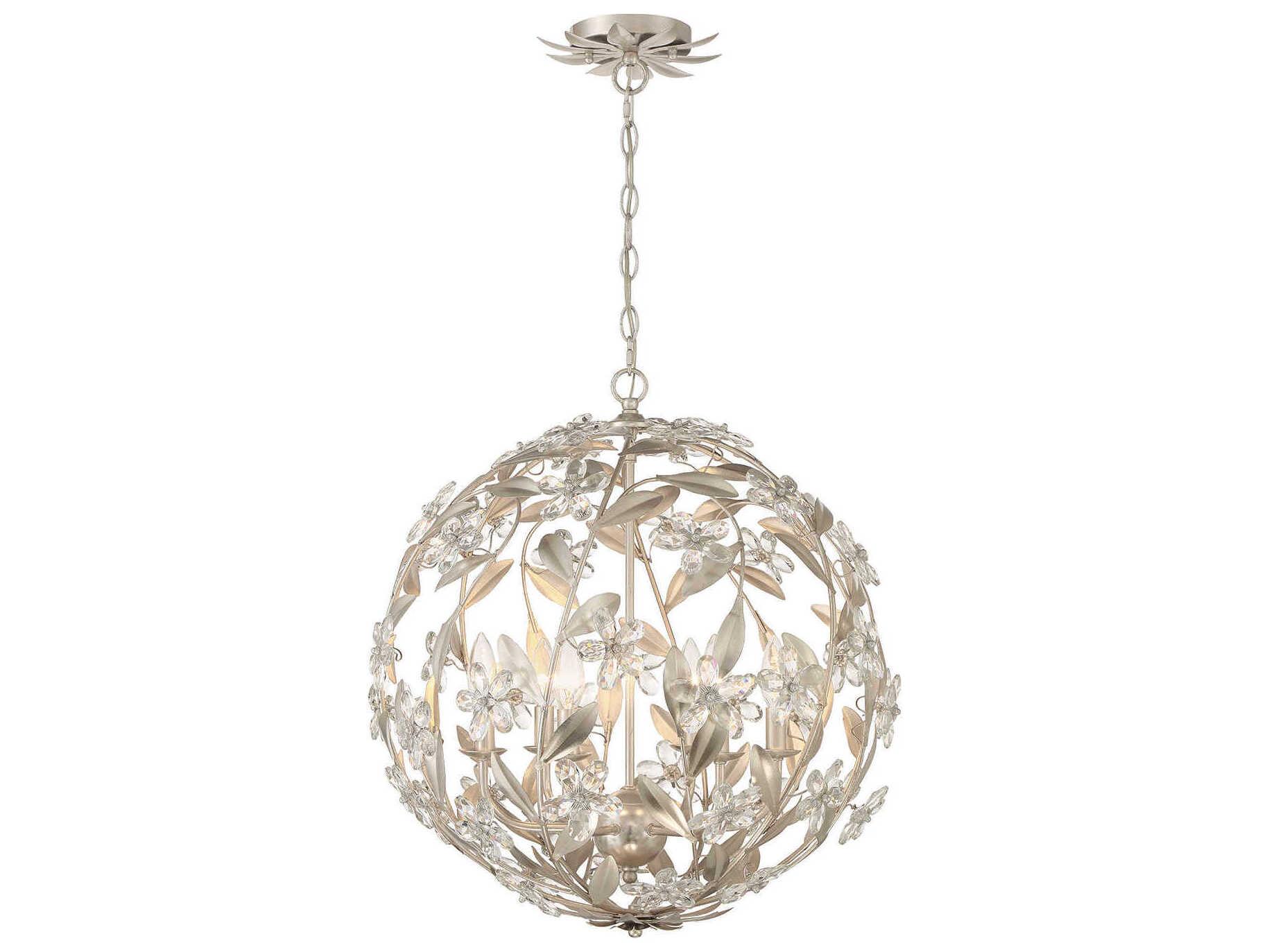 Crystorama Marselle 6-Light Antique Silver Pendant