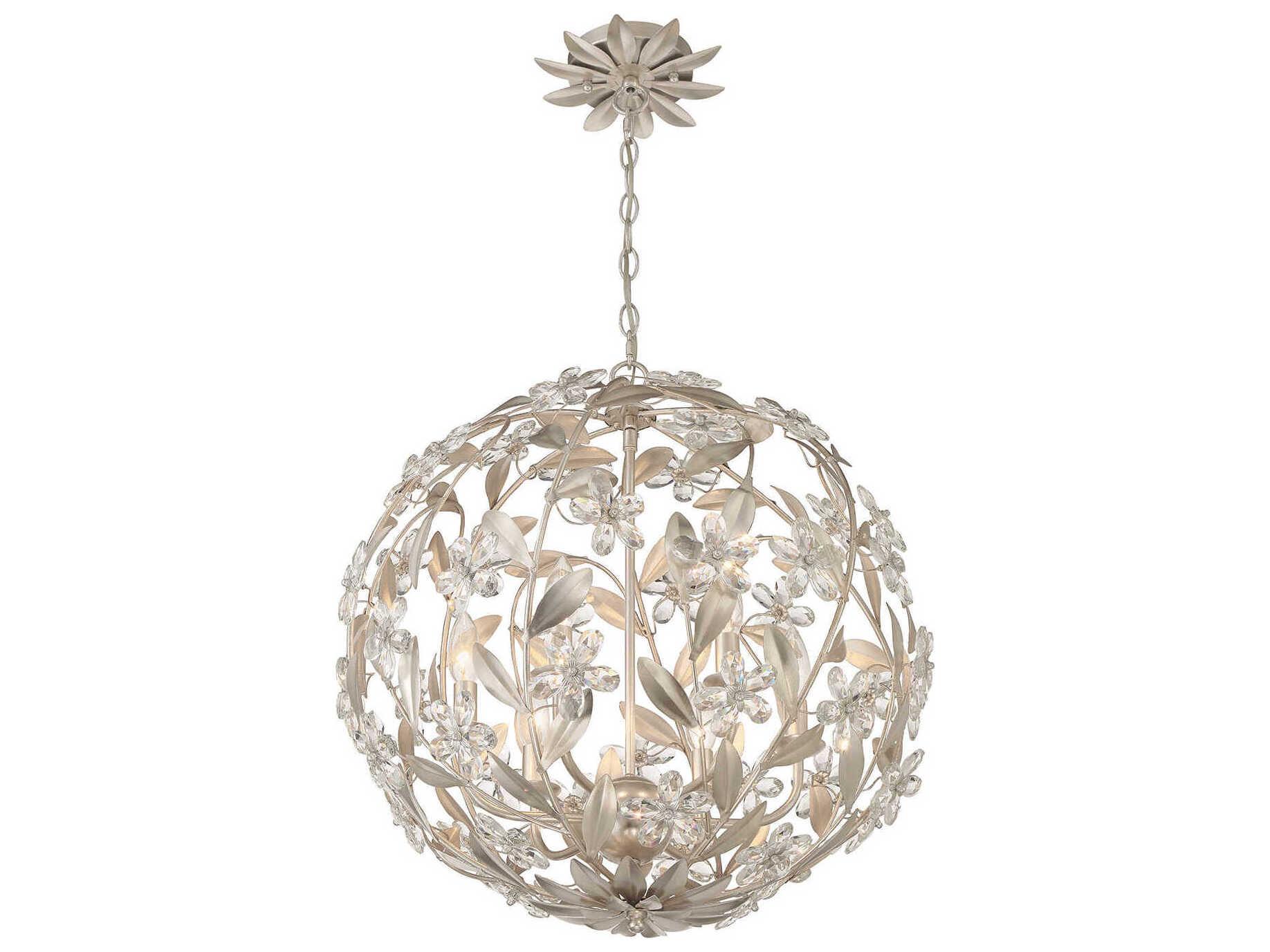 Crystorama Marselle 6-Light Antique Silver Pendant