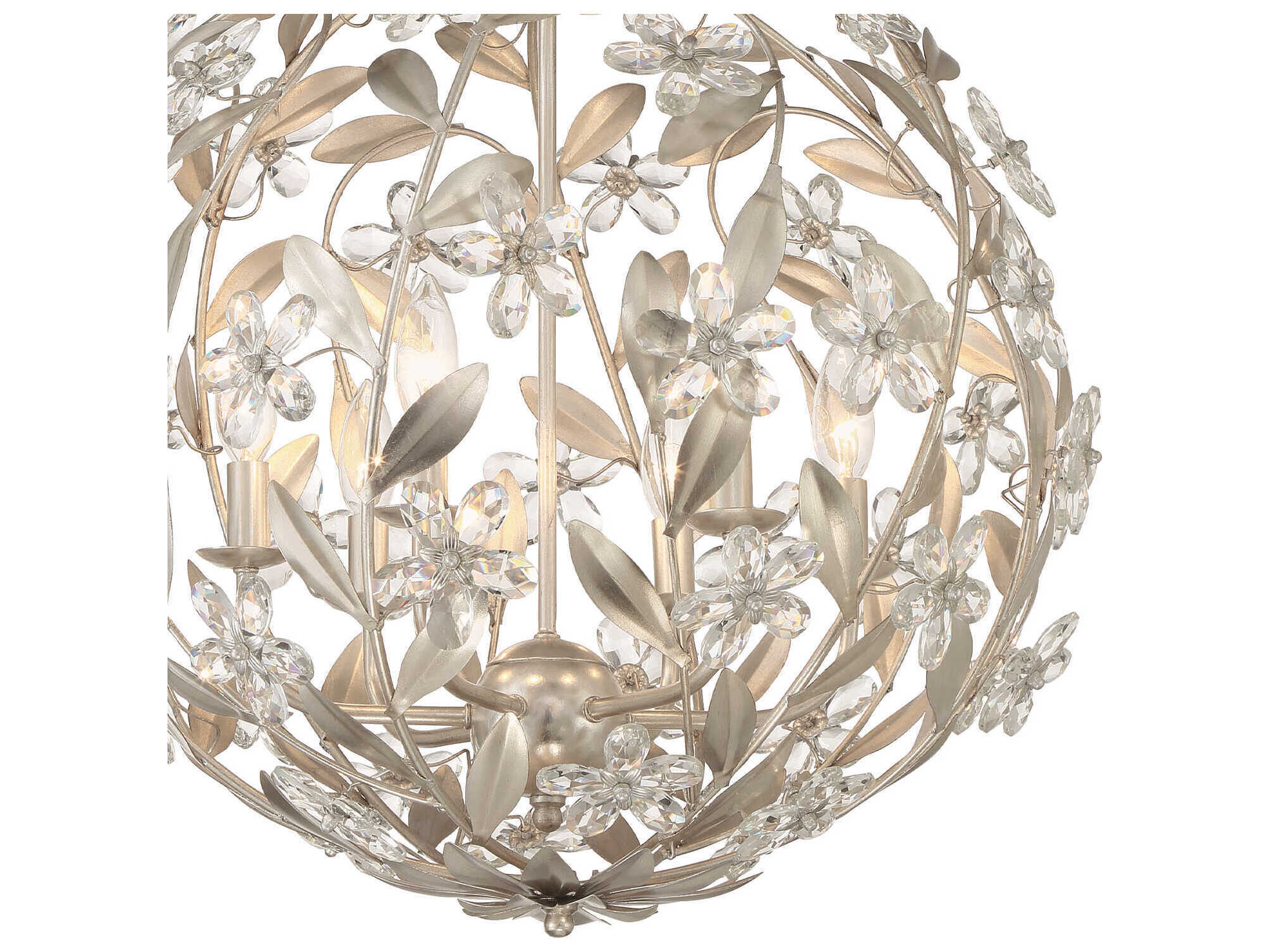 Crystorama Marselle 6-Light Antique Silver Pendant